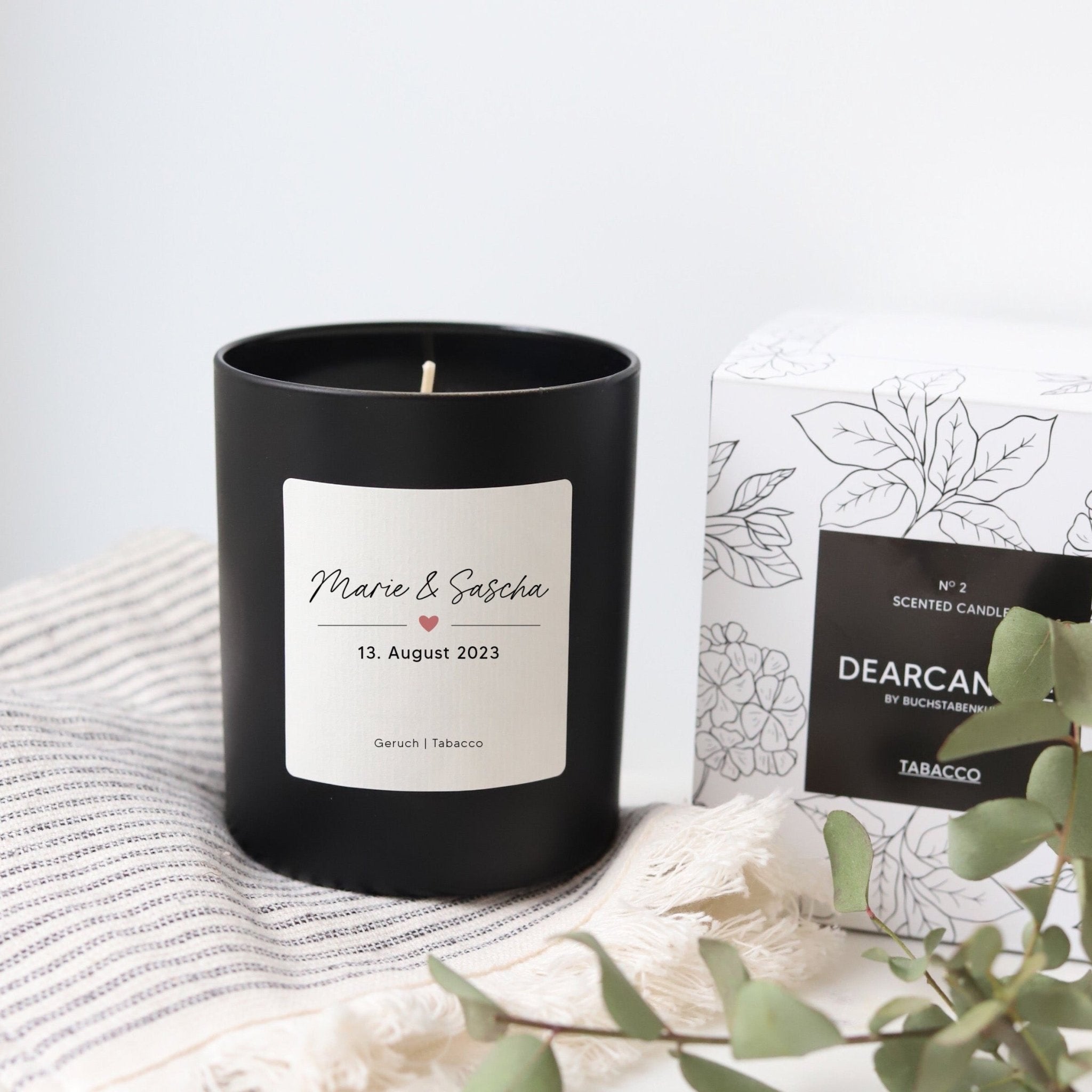 Duftkerze mit Personalisierung Namen Pärchen