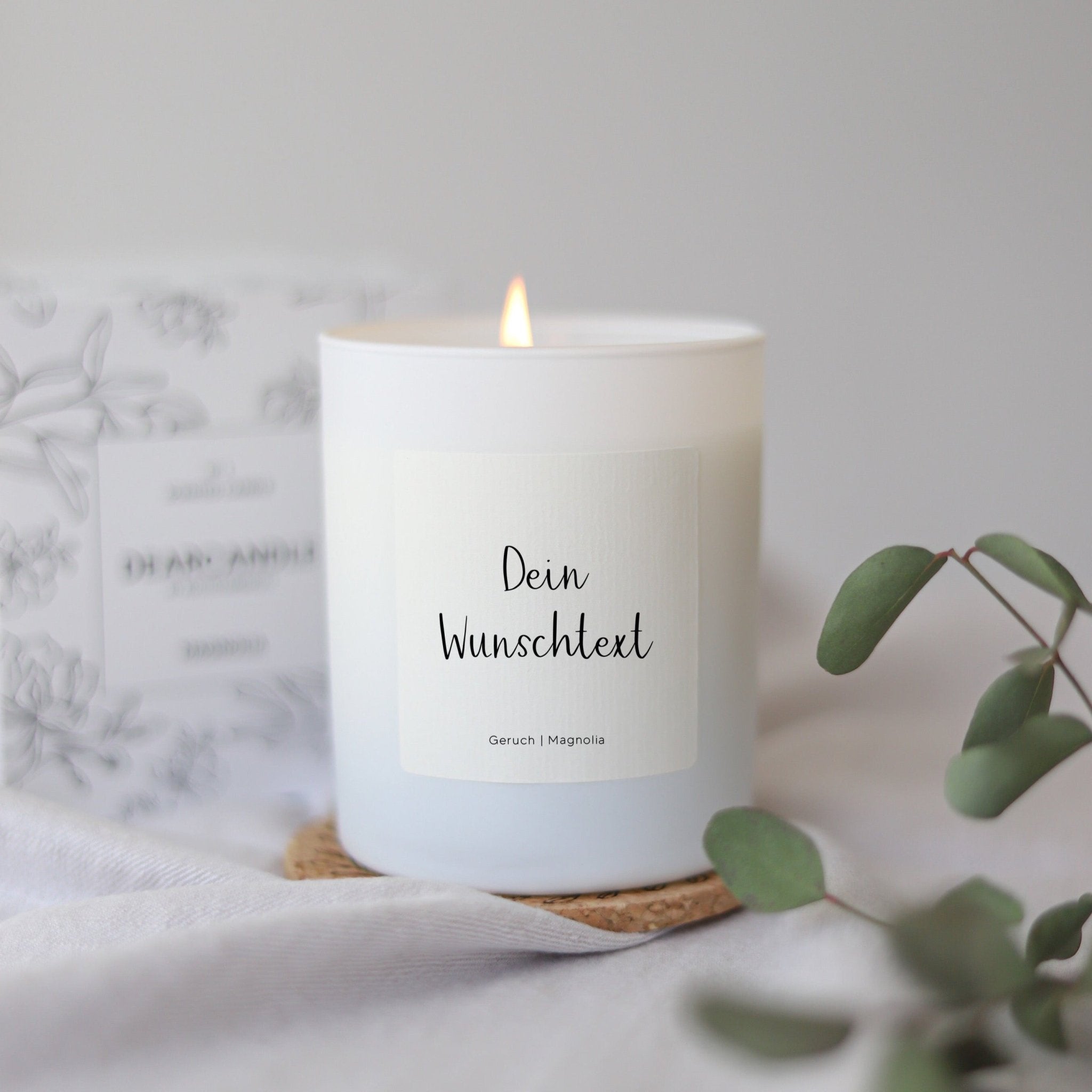 Kerze mit individuellem Text Wunschtext