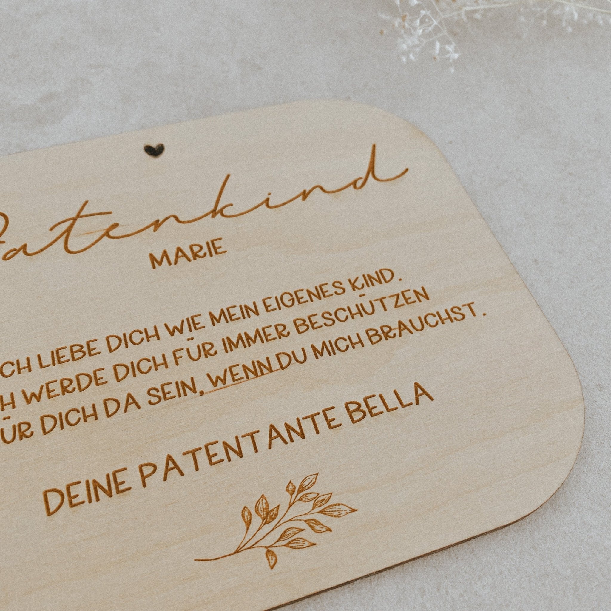 Personalisierte Holzkarte | Patenkind
