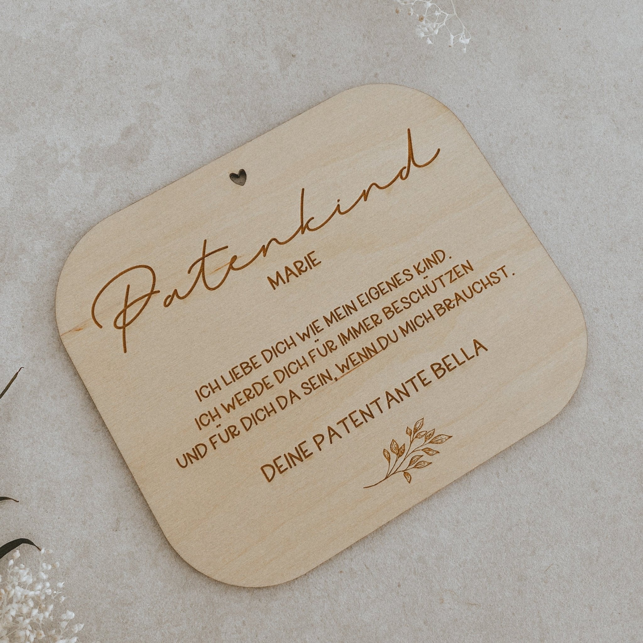 Personalisierte Holzkarte | Patenkind