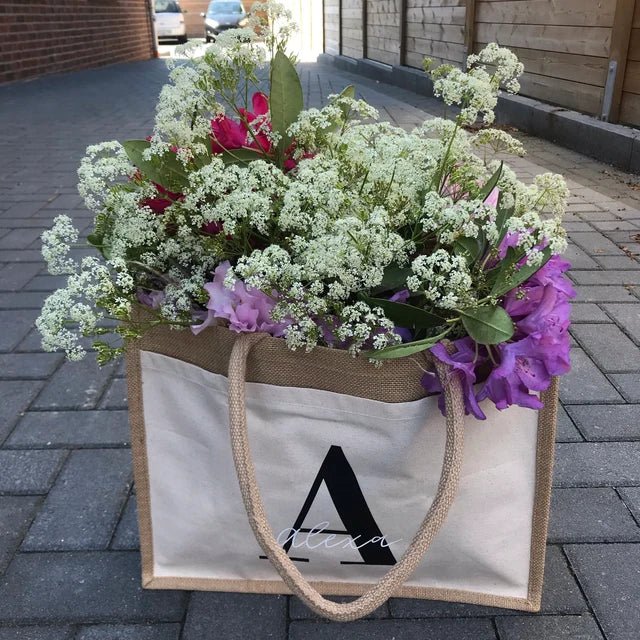 Personalisierte Jutetasche | Initiale Name
