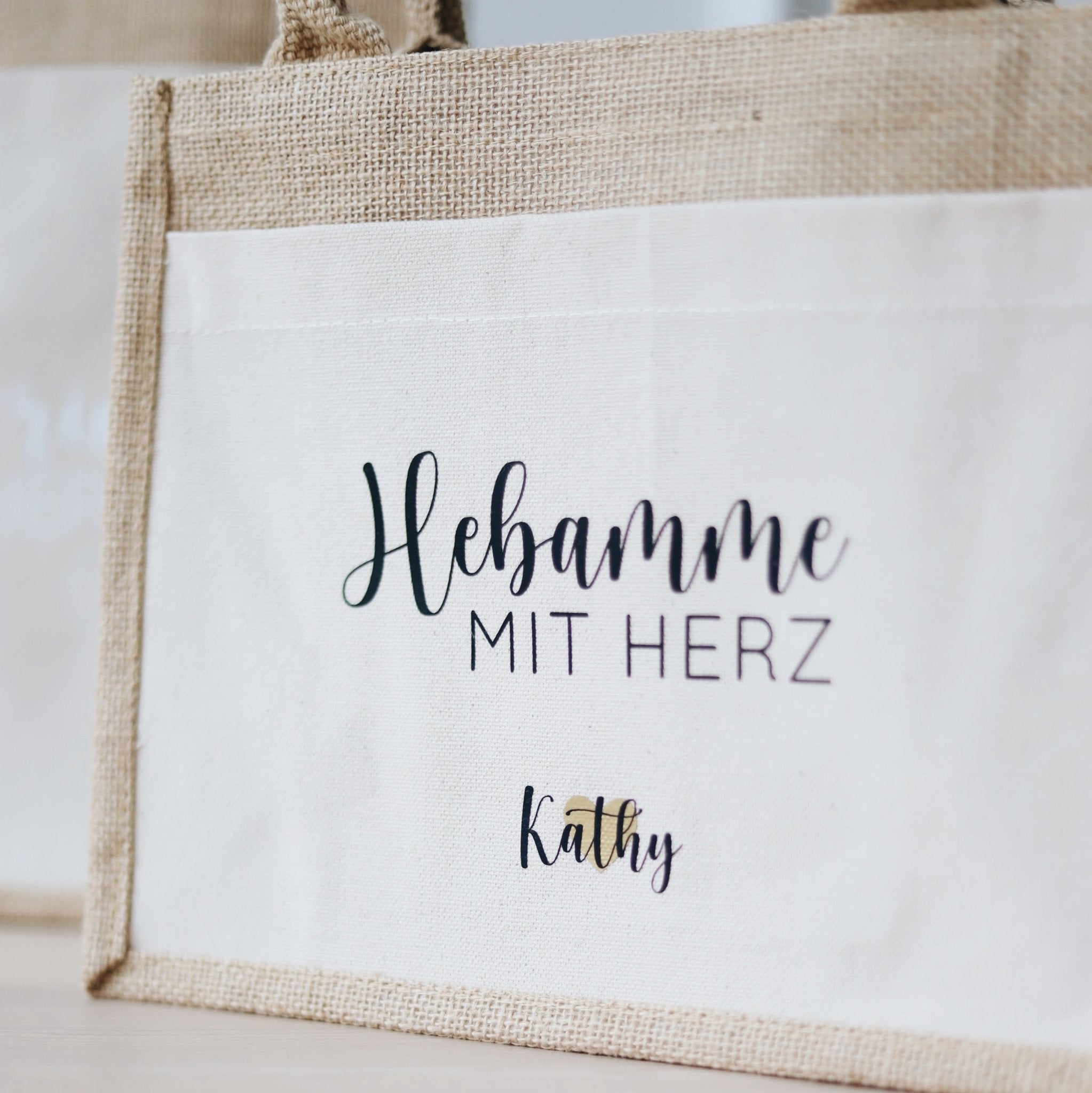 Personalisierte Jutetasche | Mit Herz