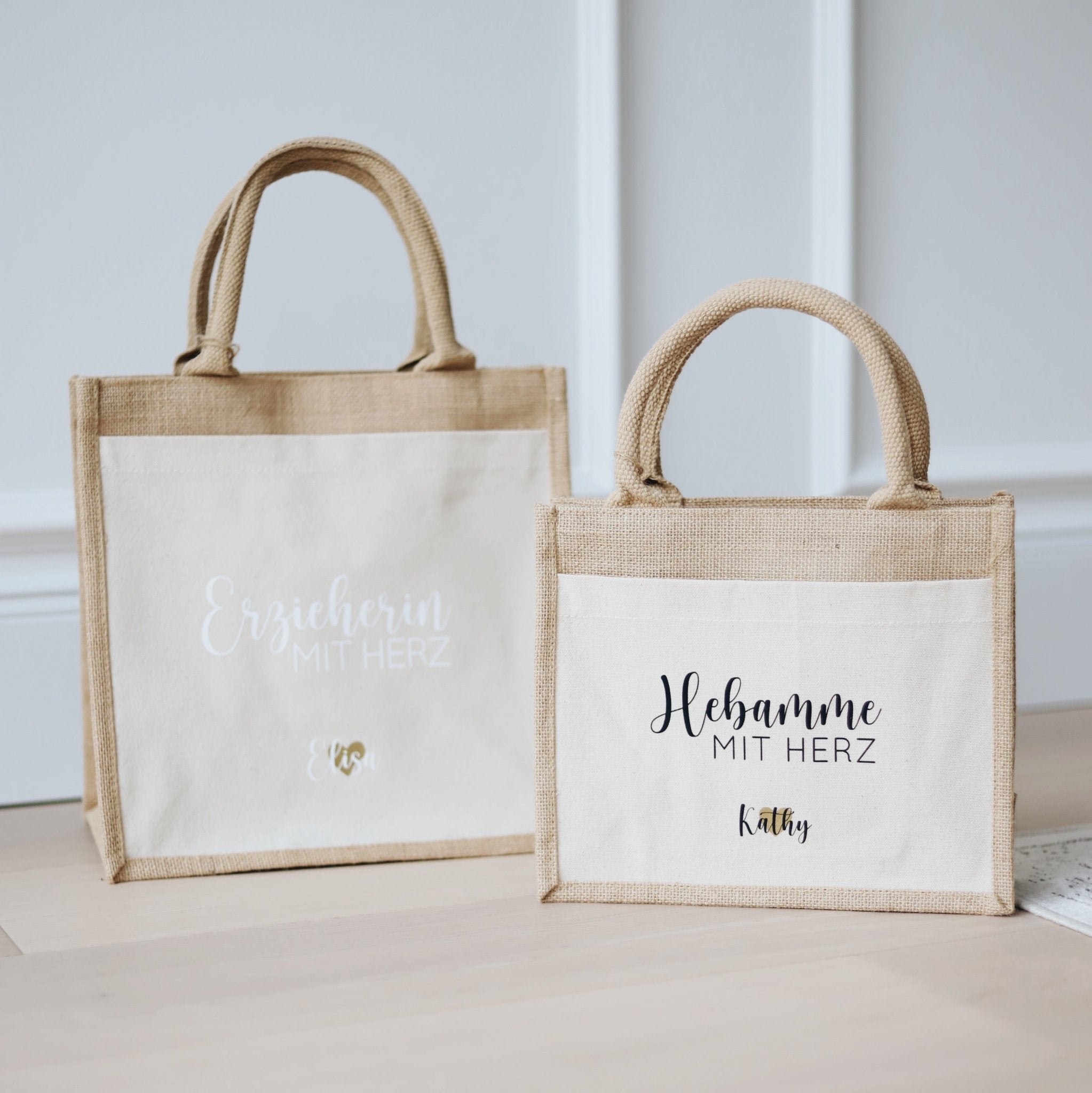 Personalisierte Jutetasche | Mit Herz