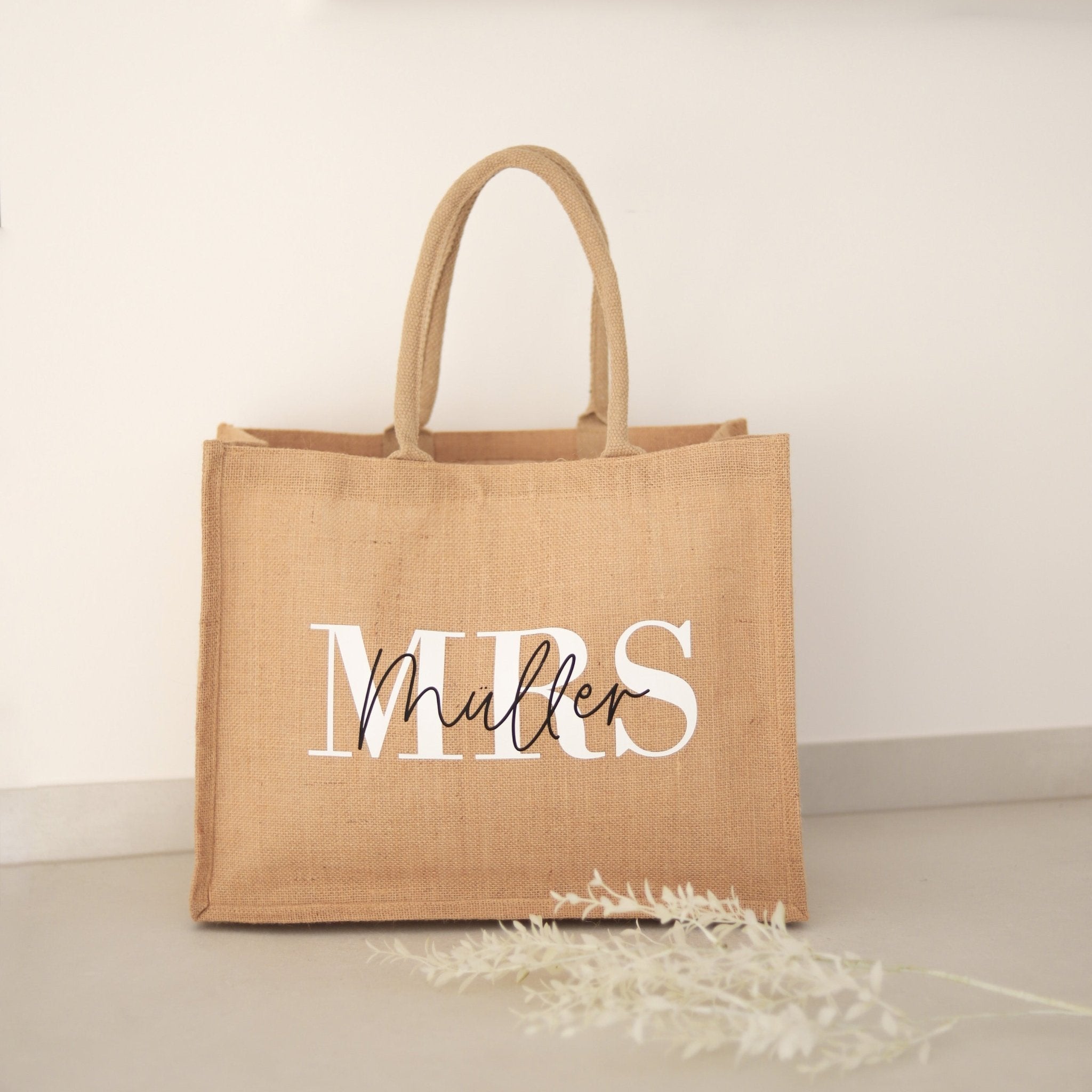 Personalisierte Jutetasche NATUR | MRS Name