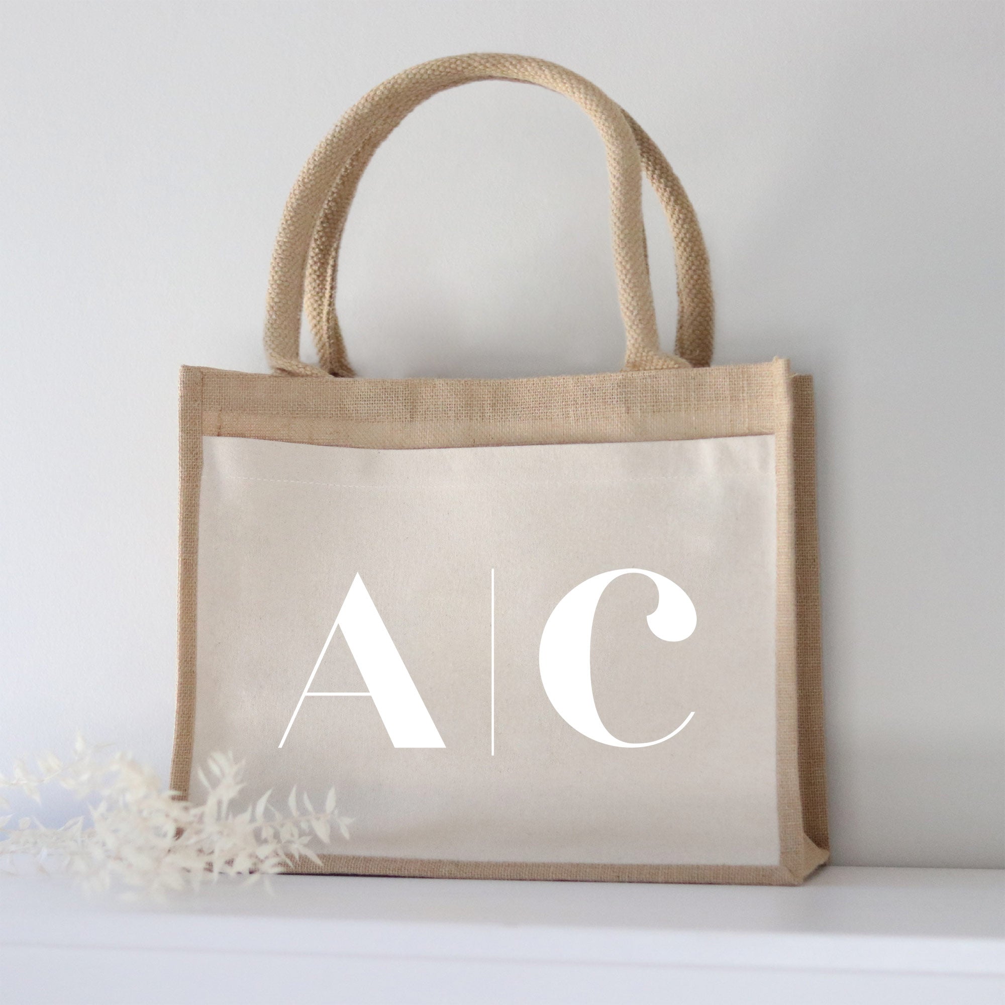 Personalisierte Jutetasche | Zwei Initialen