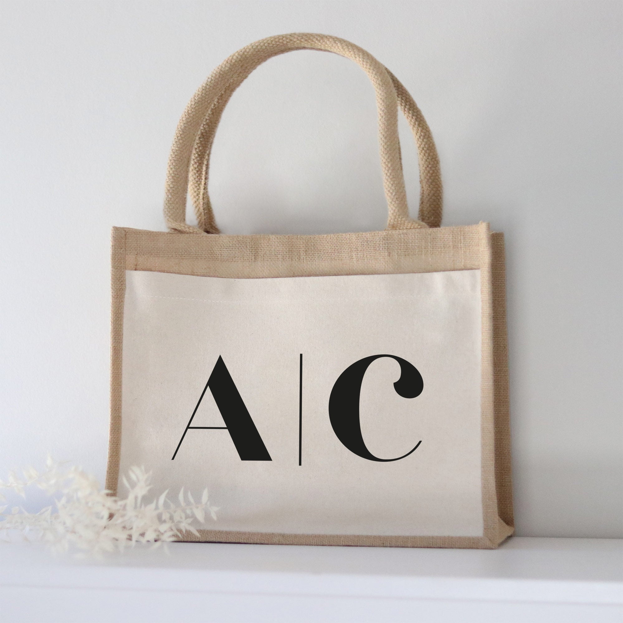 Personalisierte Jutetasche | Zwei Initialen