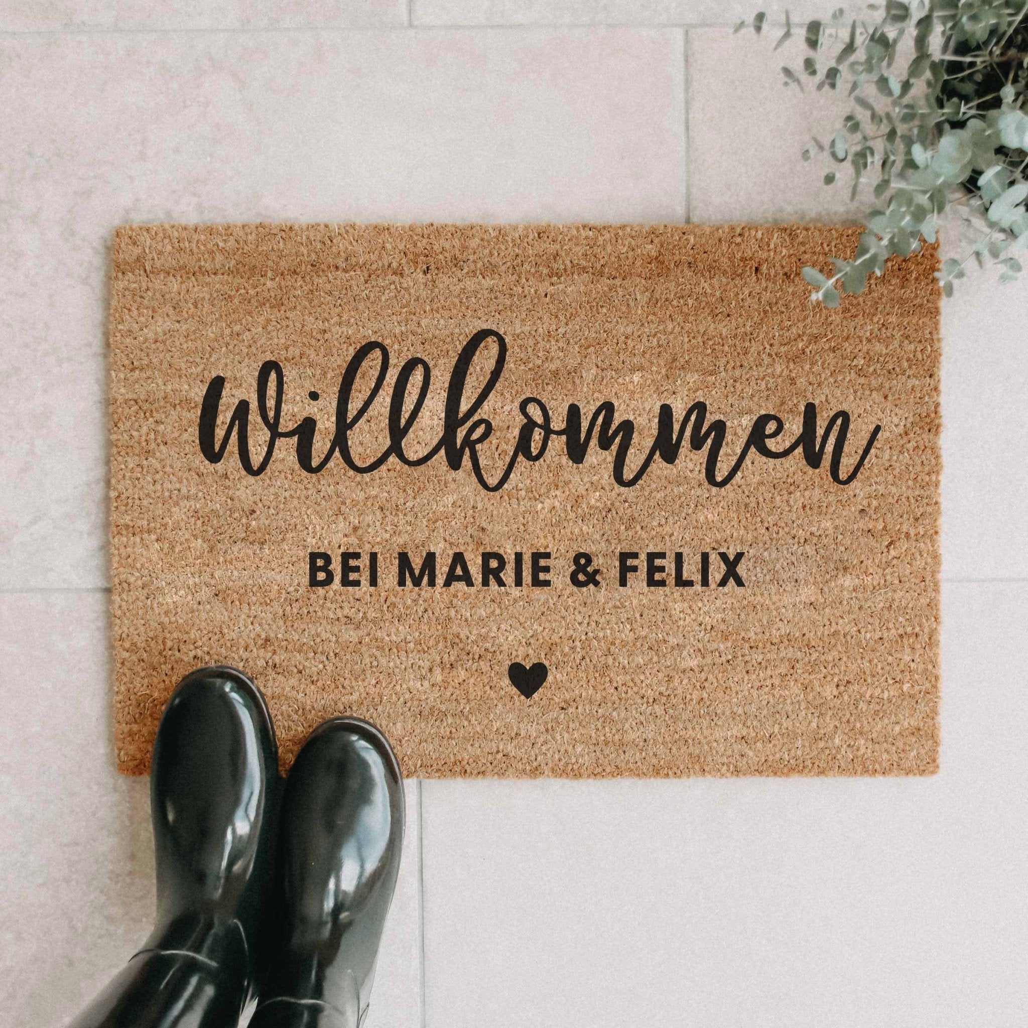 Personalisierte Kokos Fußmatte | Wäscheleine