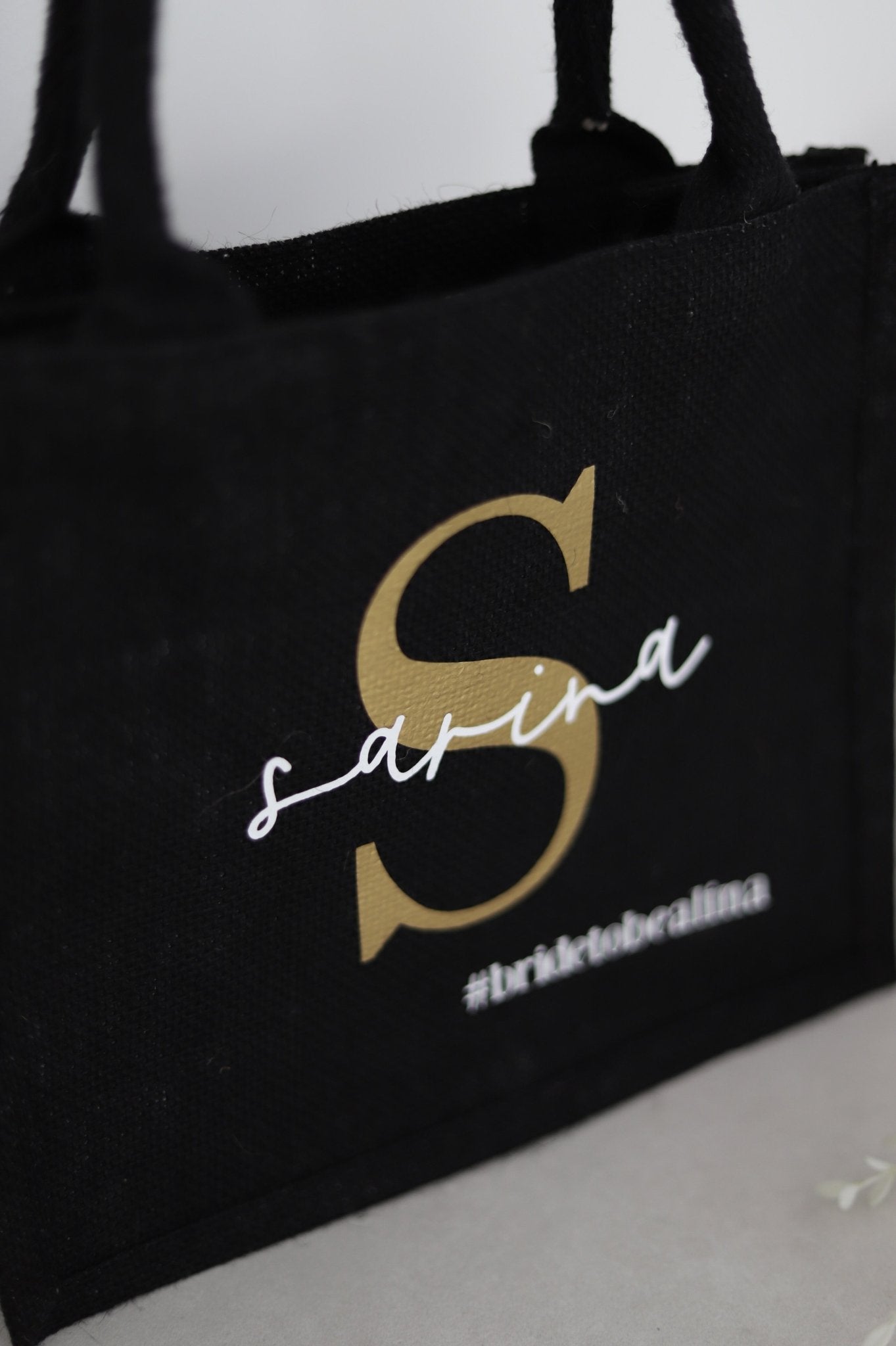 Personalisierte MINI Jutetasche NATUR | Initial Bridetobe