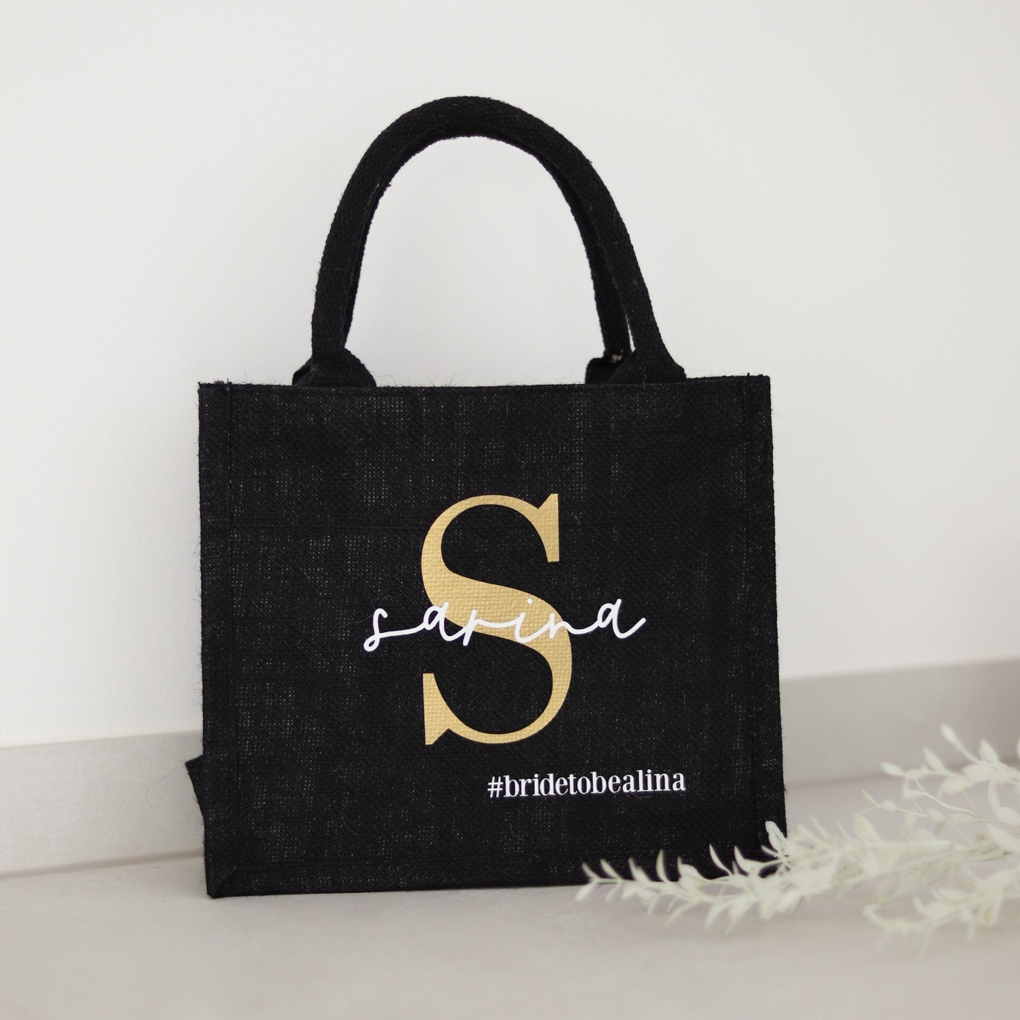 Personalisierte MINI Jutetasche NATUR | Initial Bridetobe