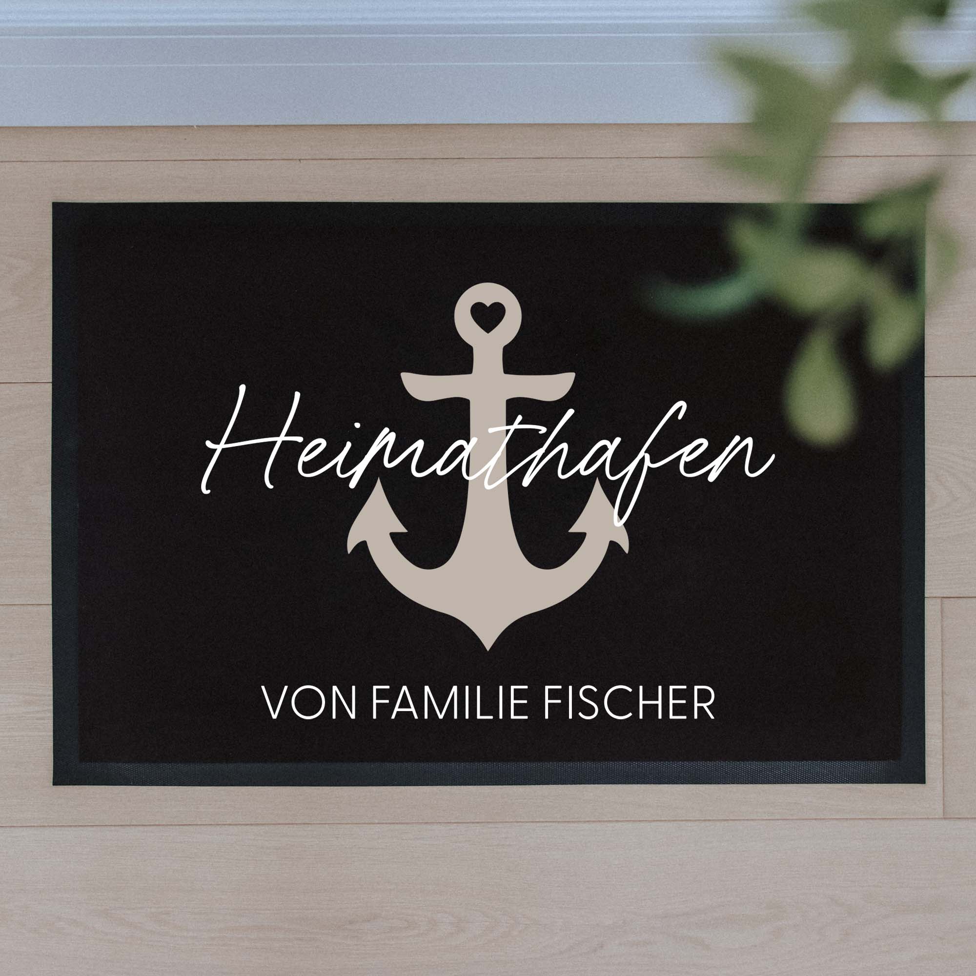 Personalisierte Stoff Fußmatte | Anker Koordinaten