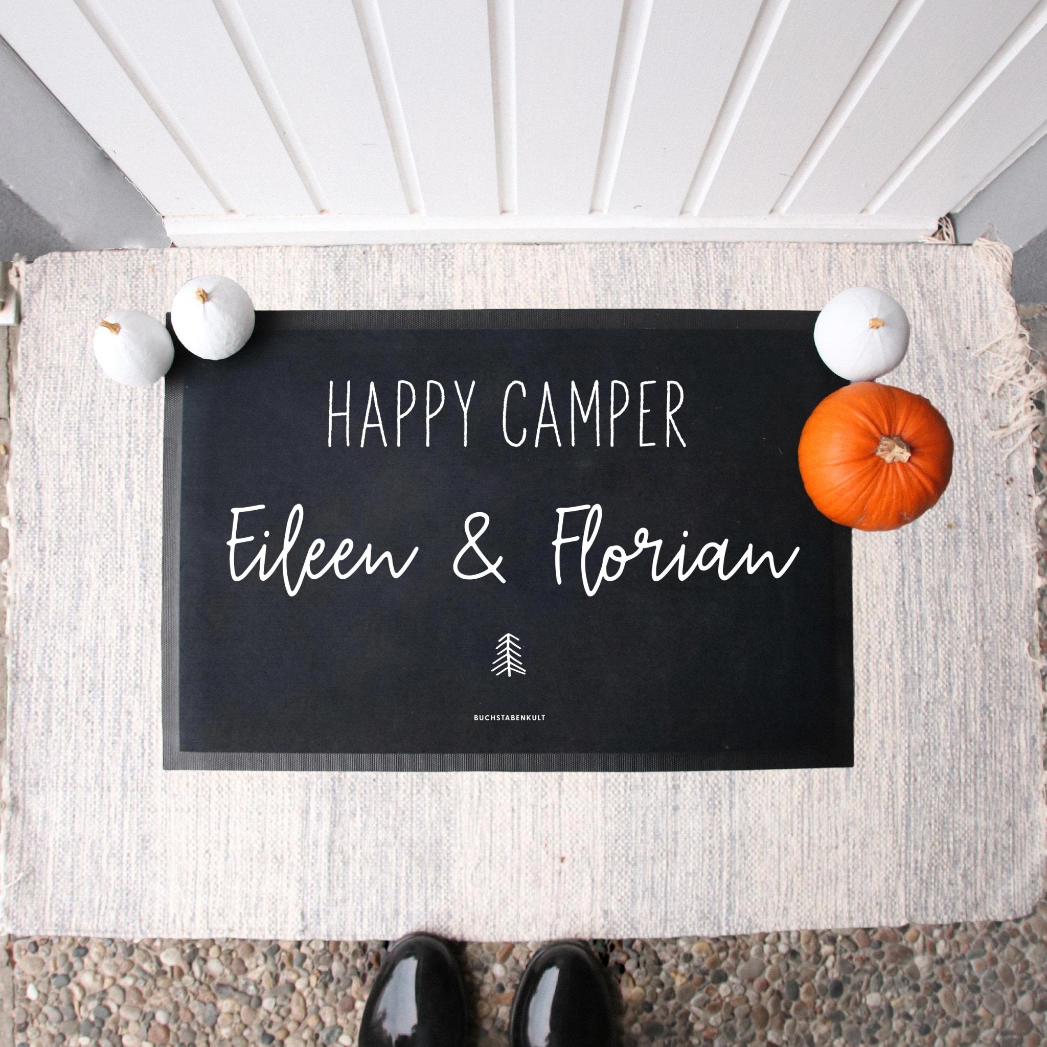 Personalisierte Stoff Fußmatte | Happy Camper