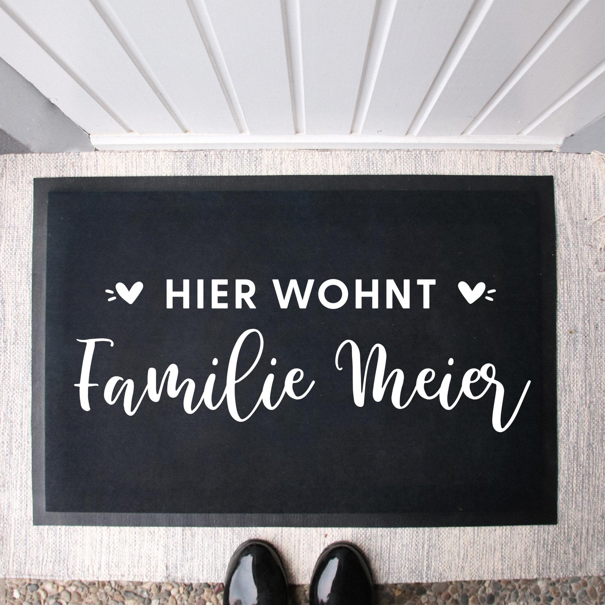 Personalisierte Stoff Fußmatte | Hier wohnt