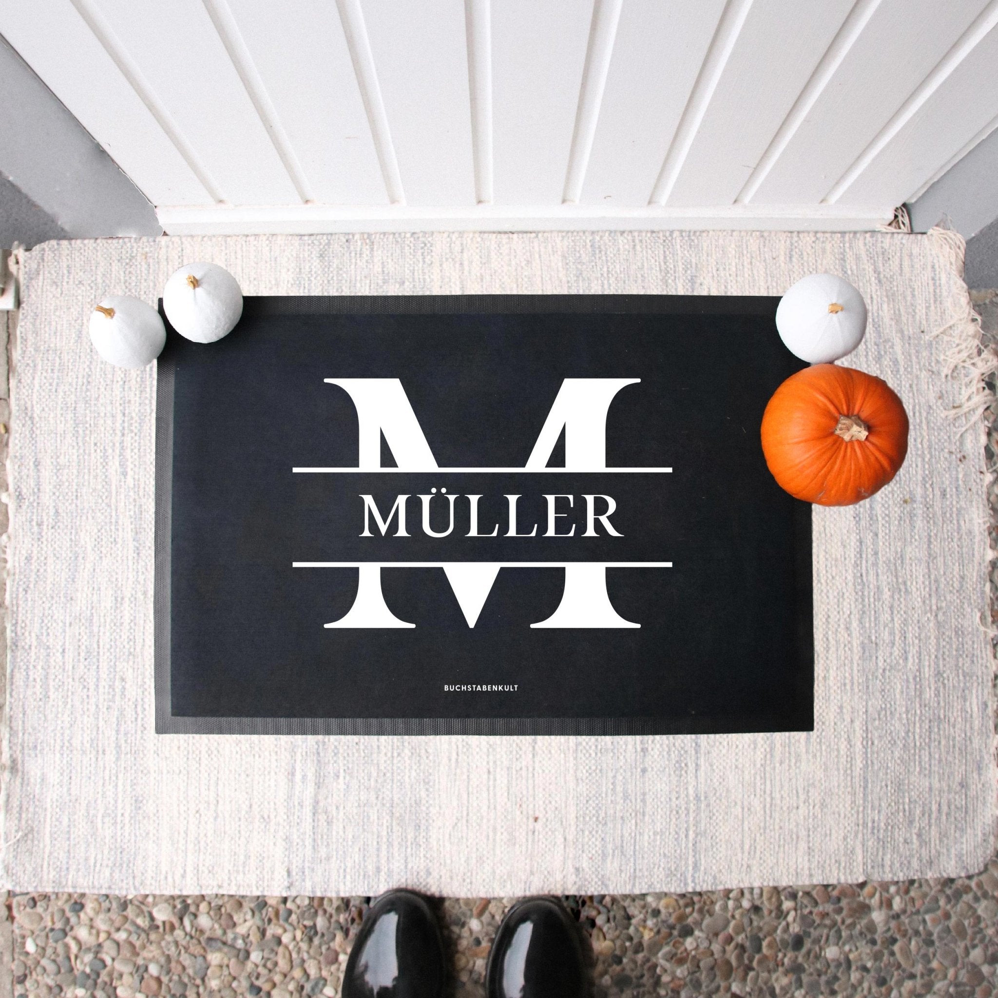 Personalisierte Stoff Fußmatte | Initiale Nachname