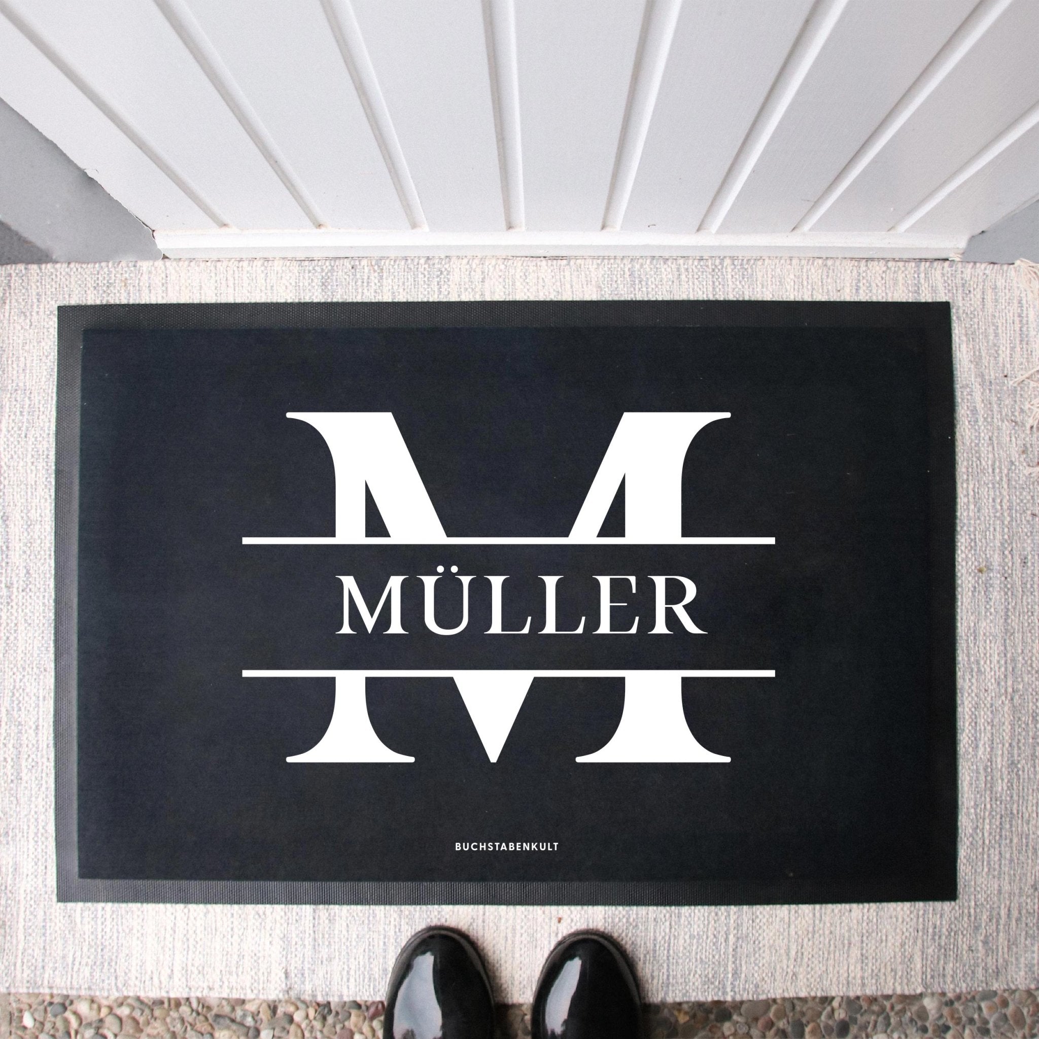 Personalisierte Stoff Fußmatte | Initiale Nachname