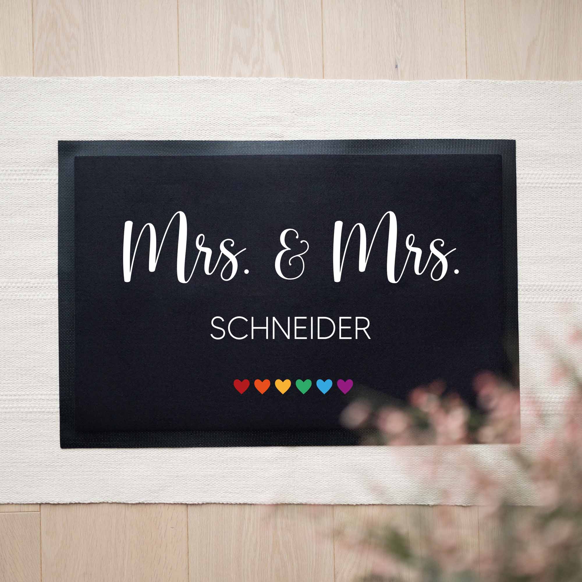 Personalisierte Stoff Fußmatte | Paar PRIDE