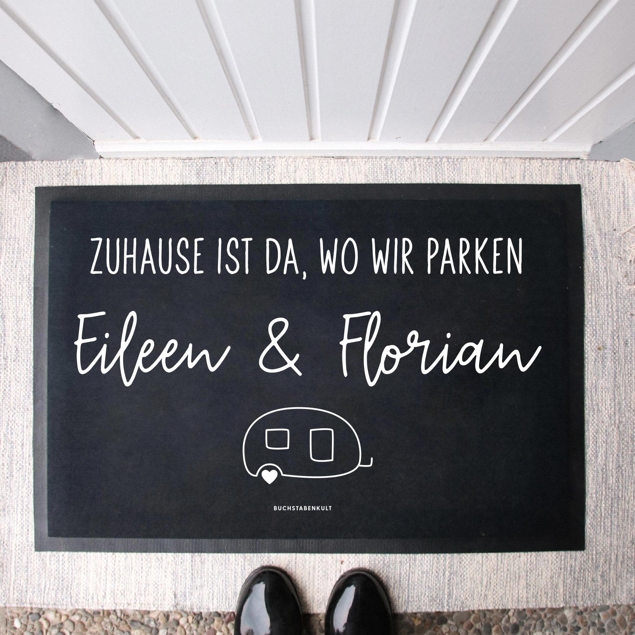 Personalisierte Stoff Fußmatte | Zuhause ist da