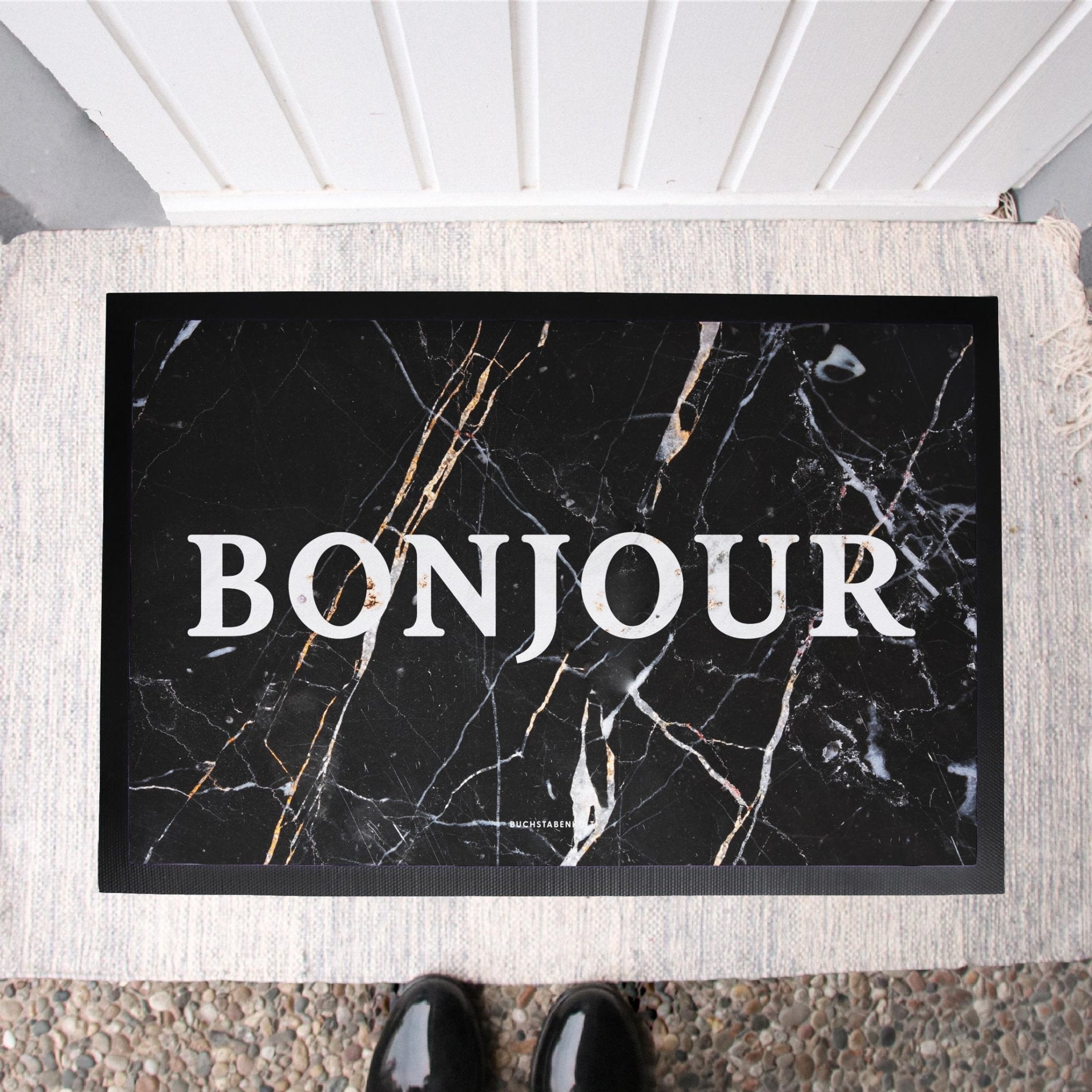 Stoff Fußmatte | Bonjour