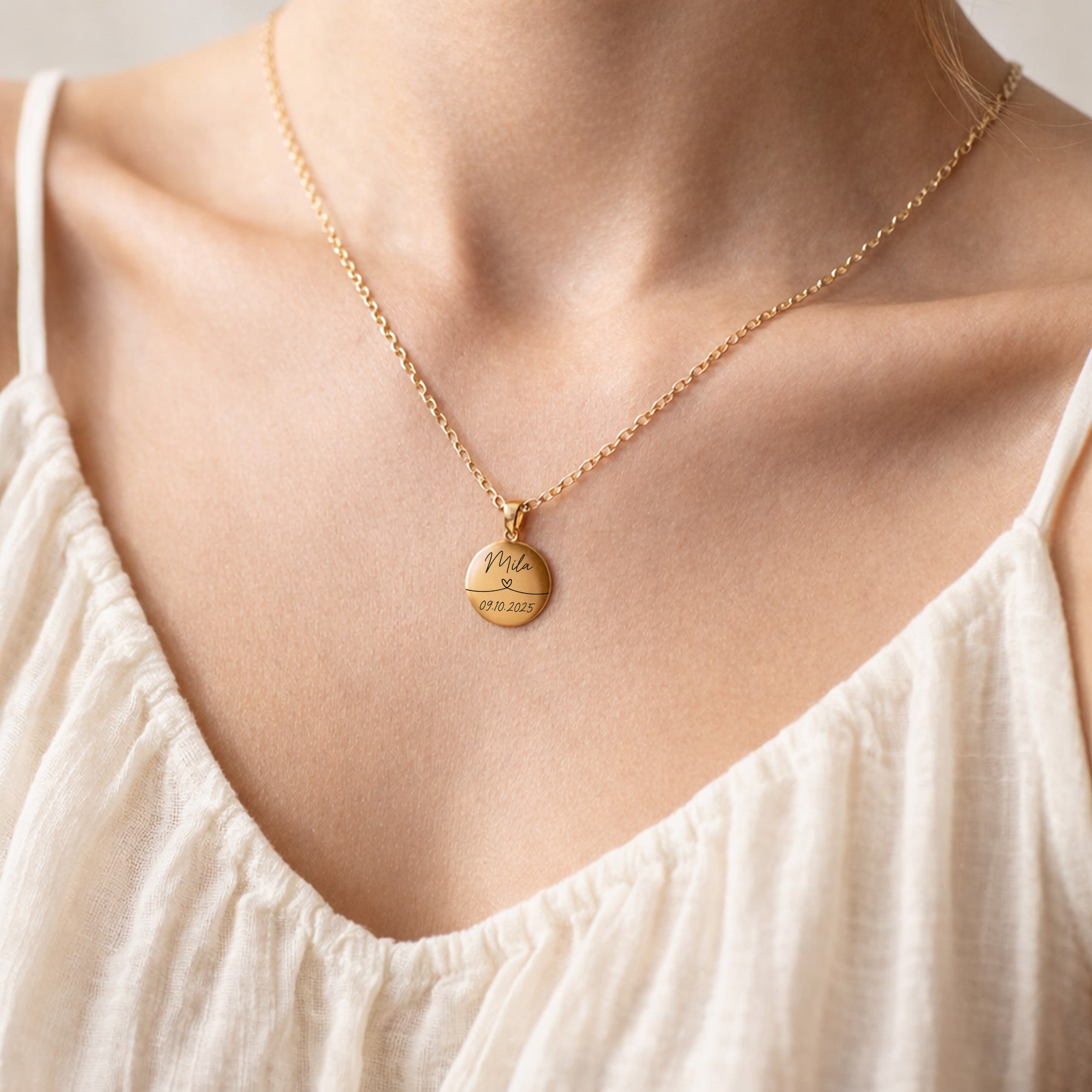 Personalisierte Kette mit Gravur |  Herzchenleine