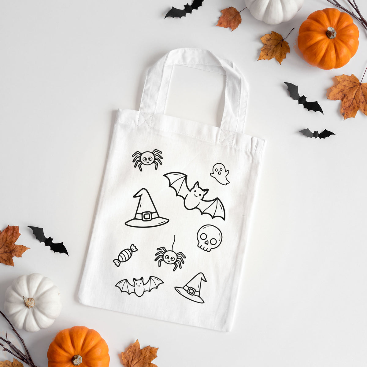 Kindertasche zum Ausmalen | Halloween Motive (ab 5 Stk.)