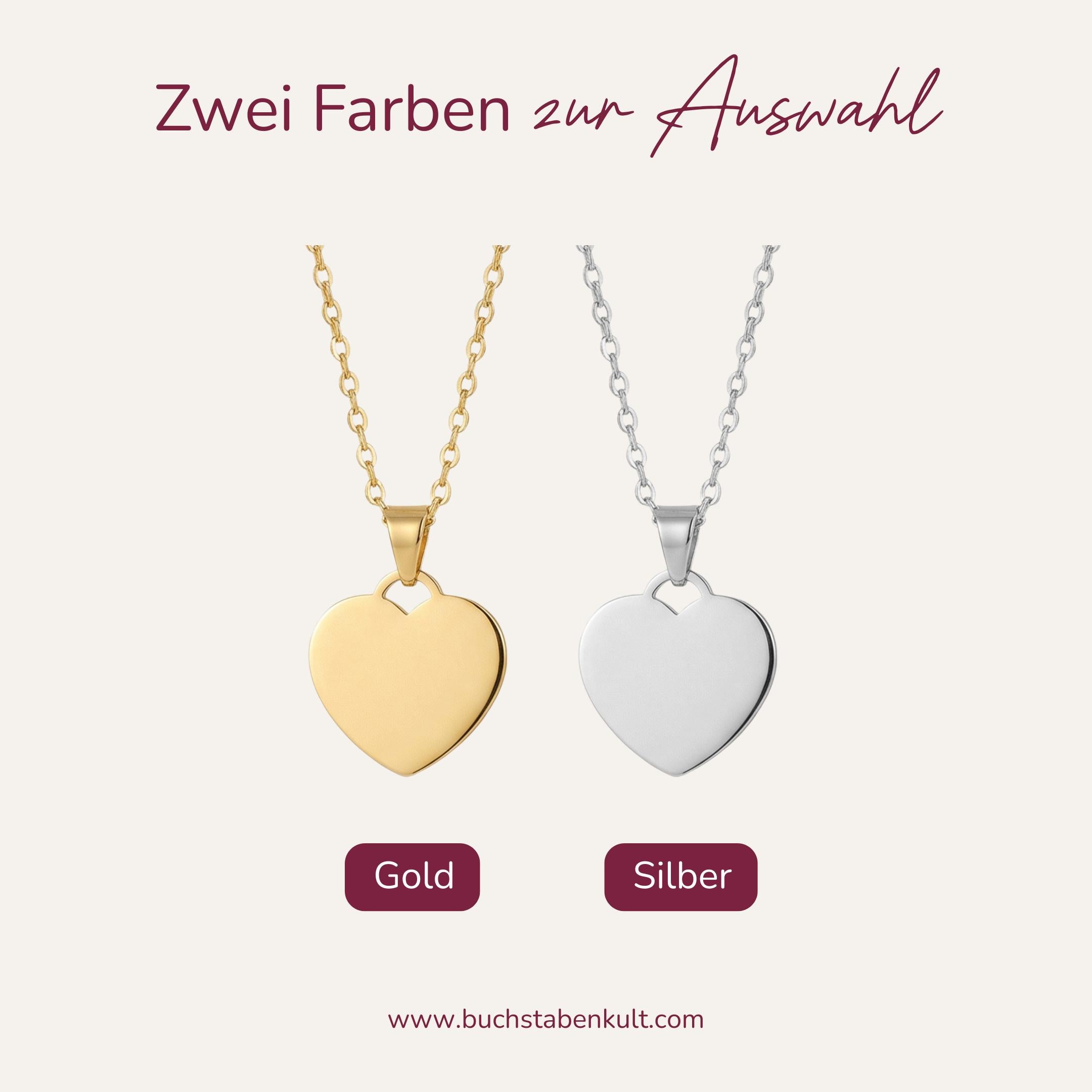 Personalisierte Herzkette mit Gravur |  Kreuz Initialen