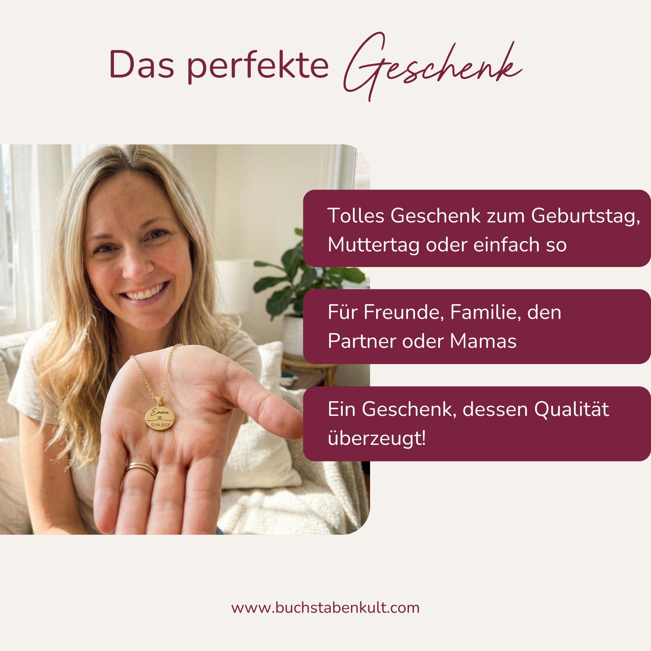 Personalisierte Kette mit Gravur |  Wunschtext