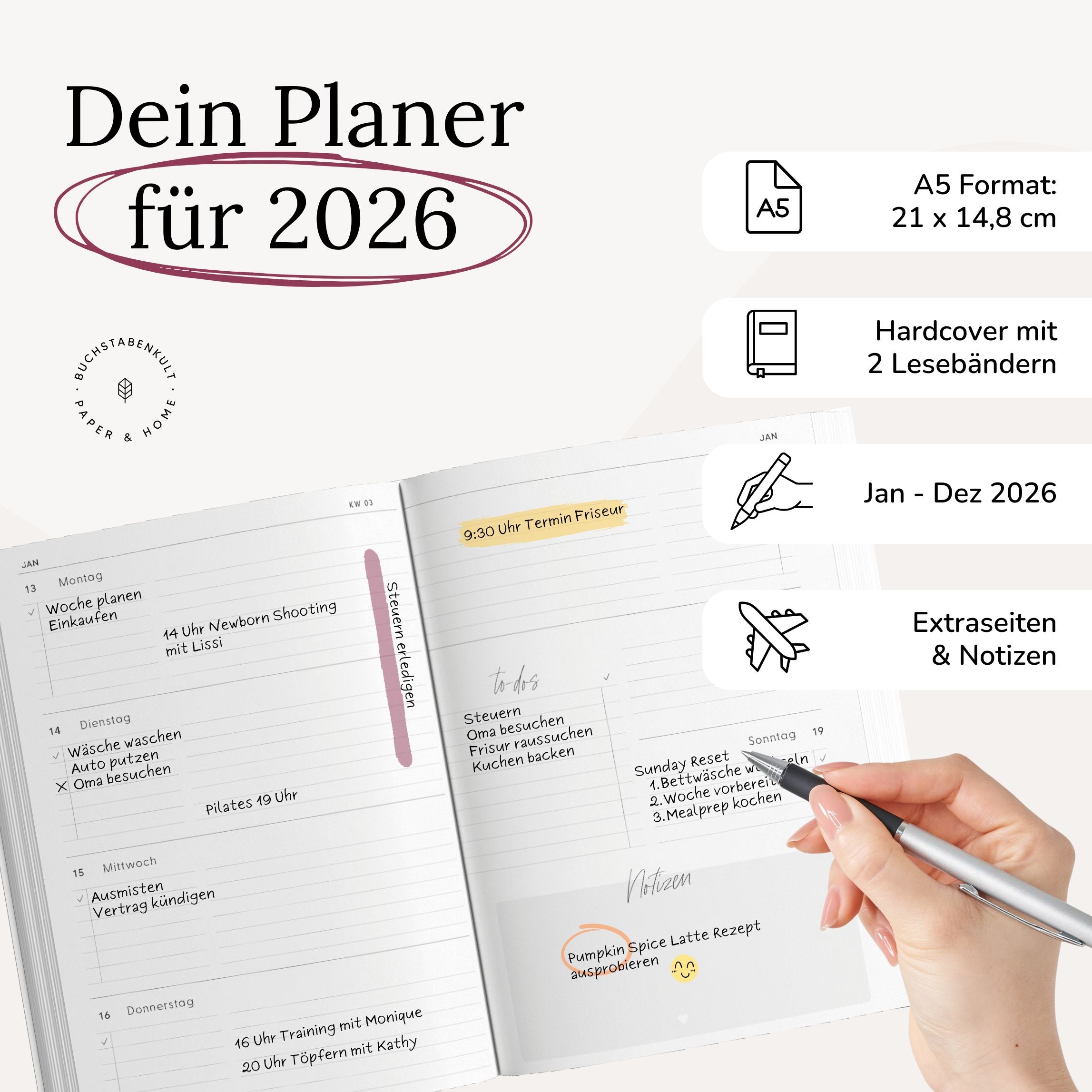 Wochenkalender 2026 | Flower Press