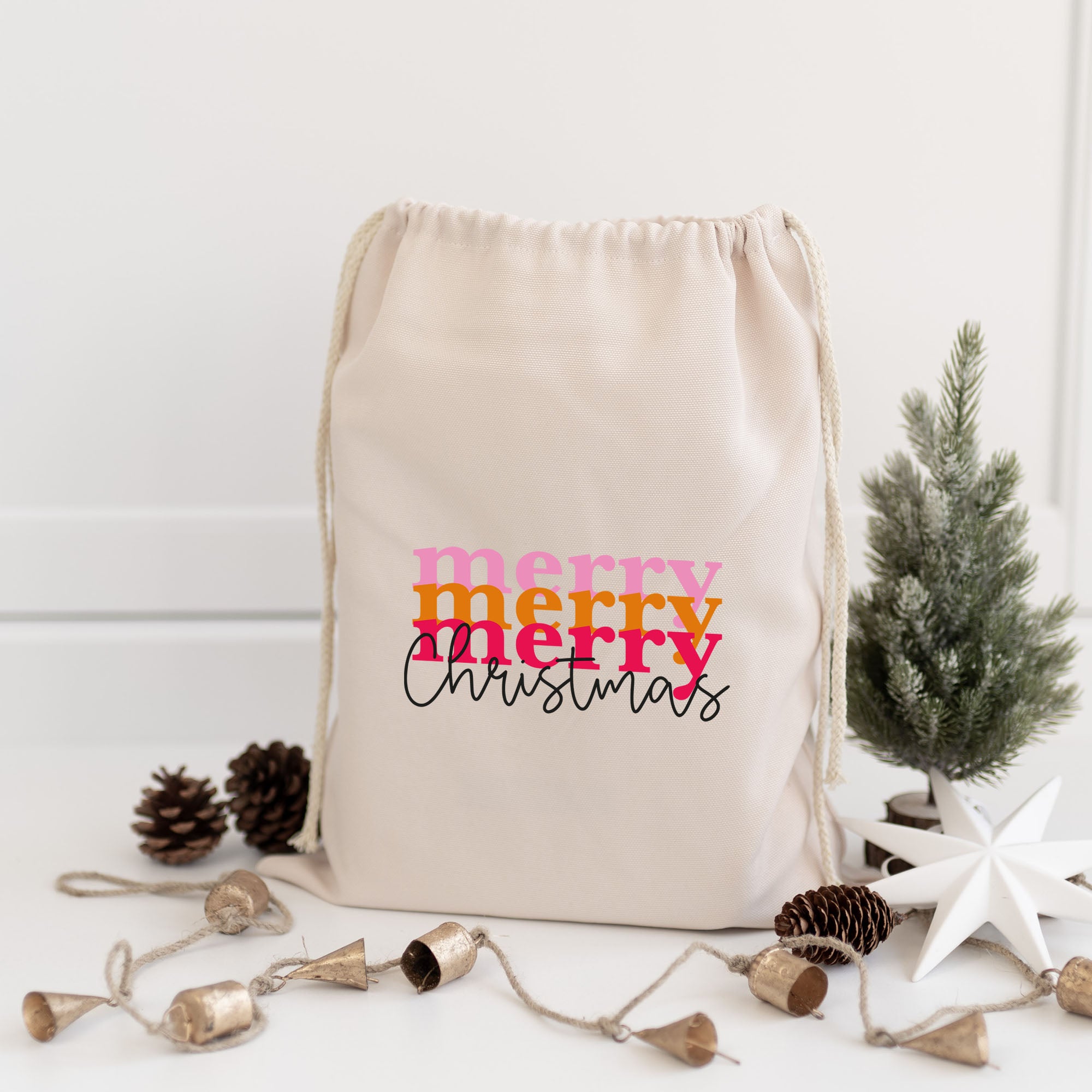 Geschenkbeutel | Merry Christmas Pink