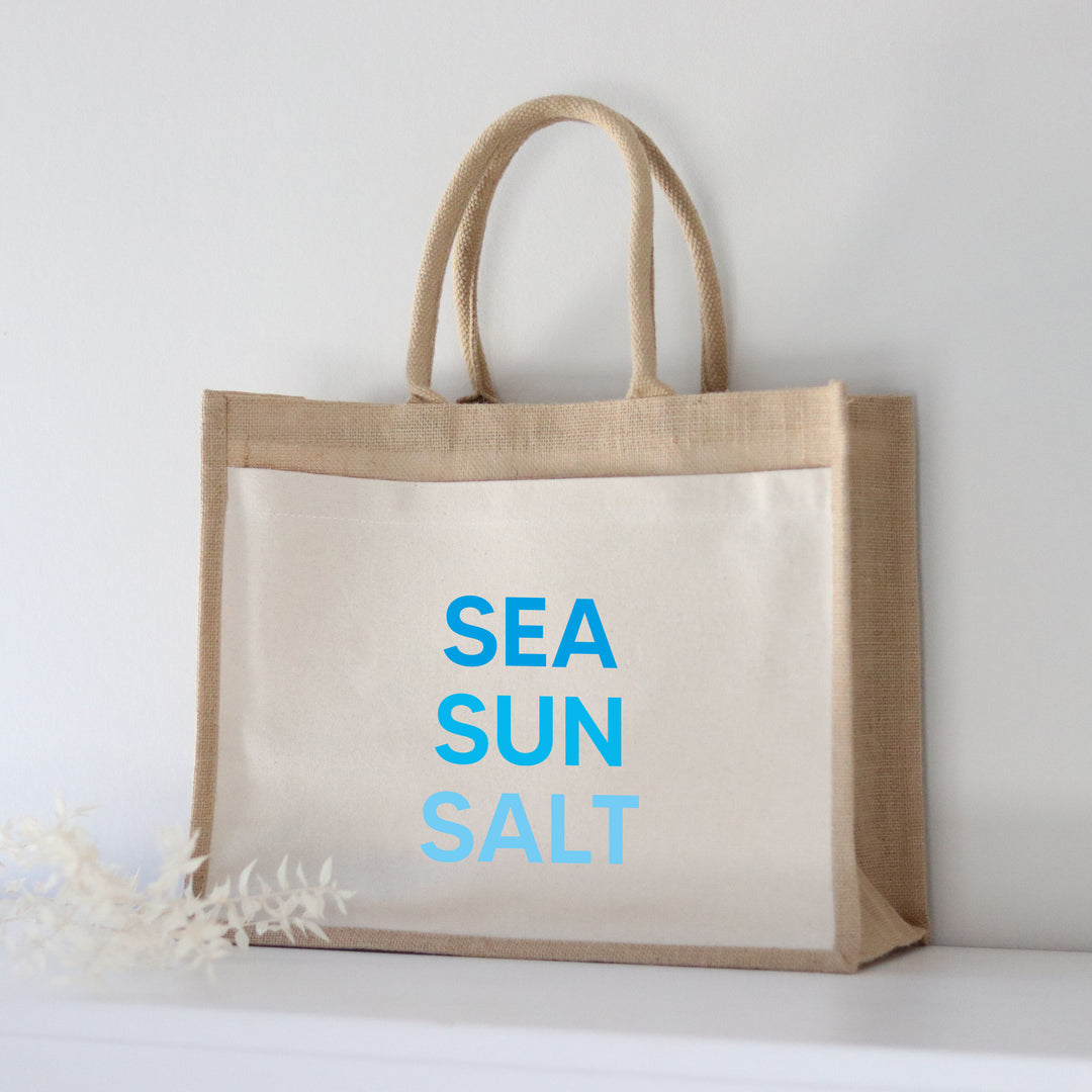 Jutetasche | Sea Sun Salt Cyan