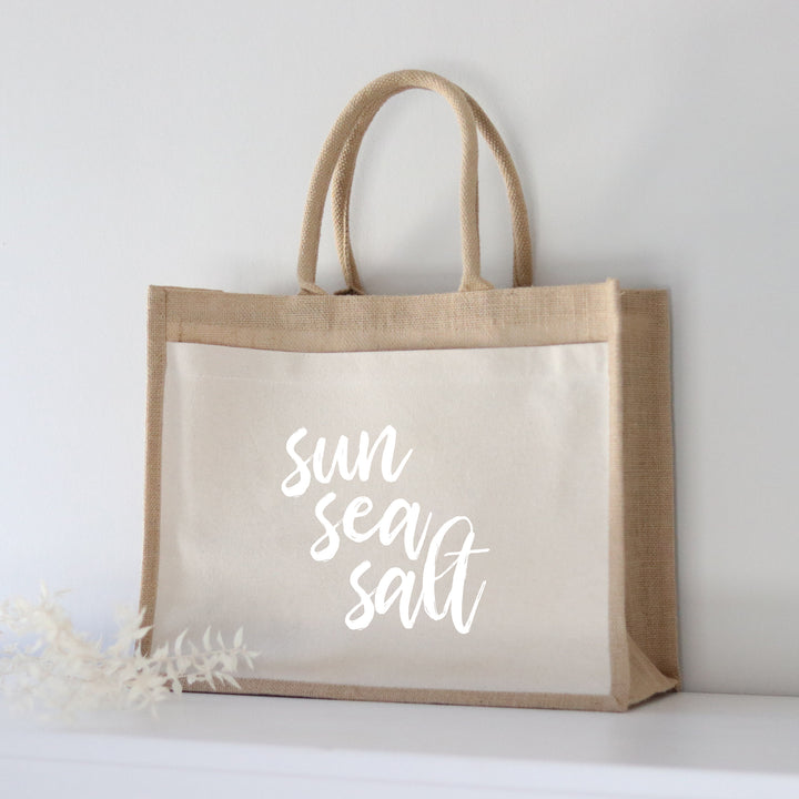 Jutetasche | Sun Sea Salt Lettering