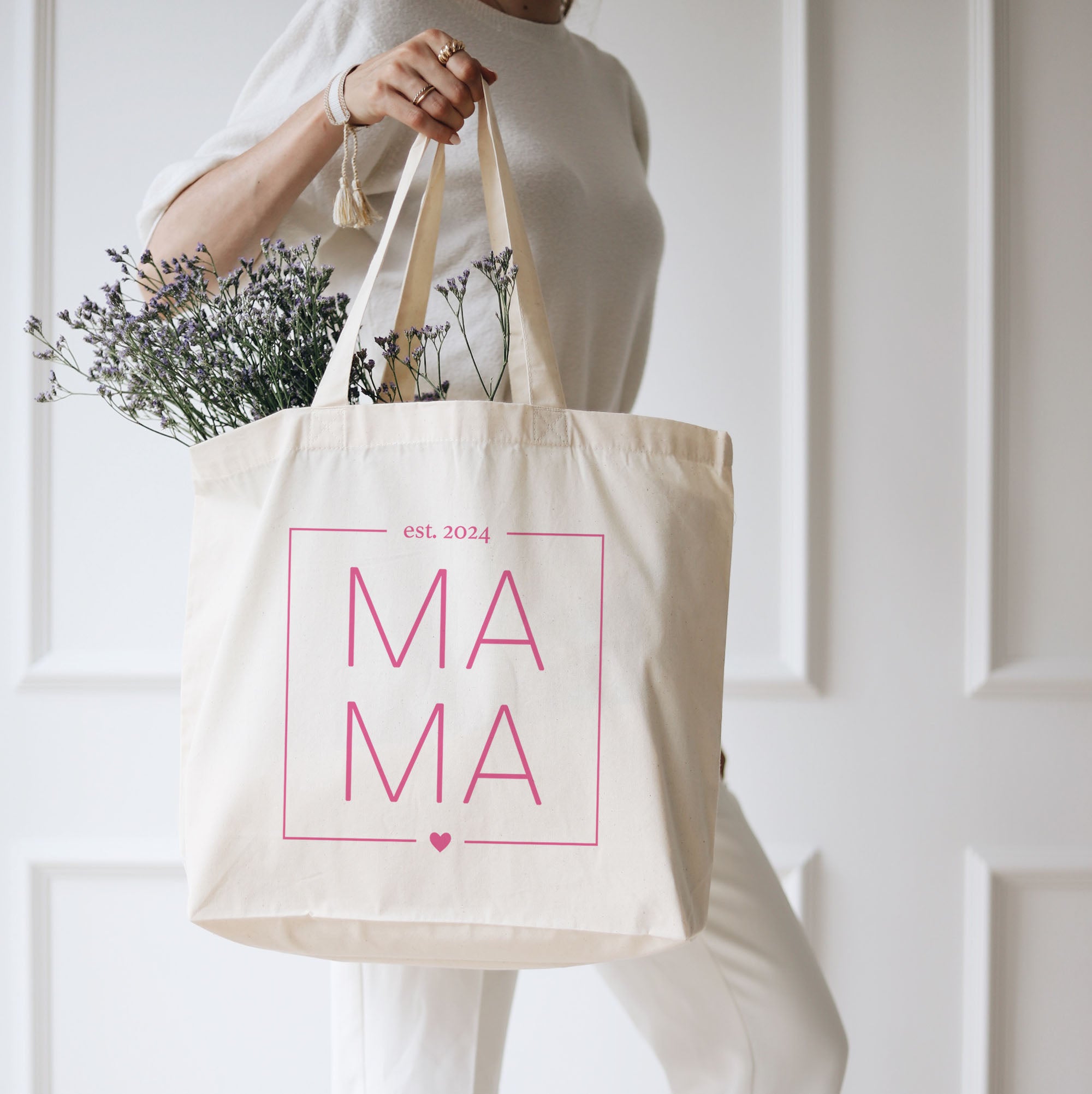 Personalisierte Stofftasche NATUR | MAMA Jahreszahl