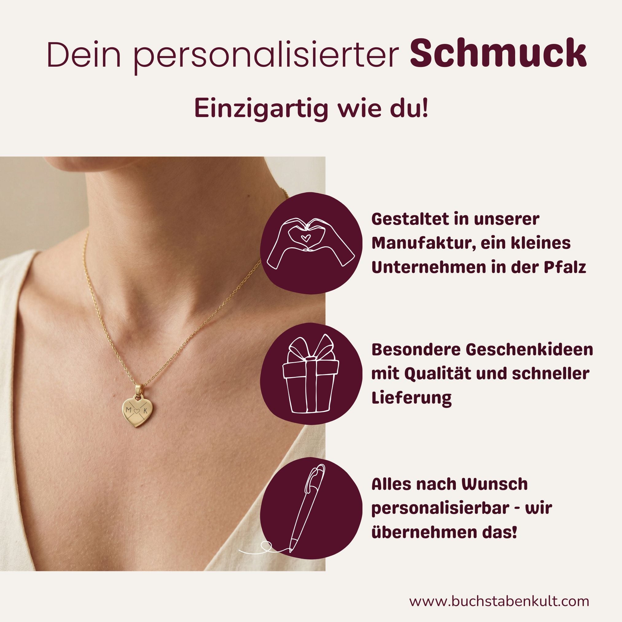 Personalisierte Kette mit Gravur |  Geburtsblume Name