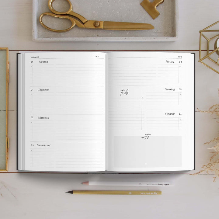 Wochen Schülerkalender 2023/2024 A5 | Golden Sand
