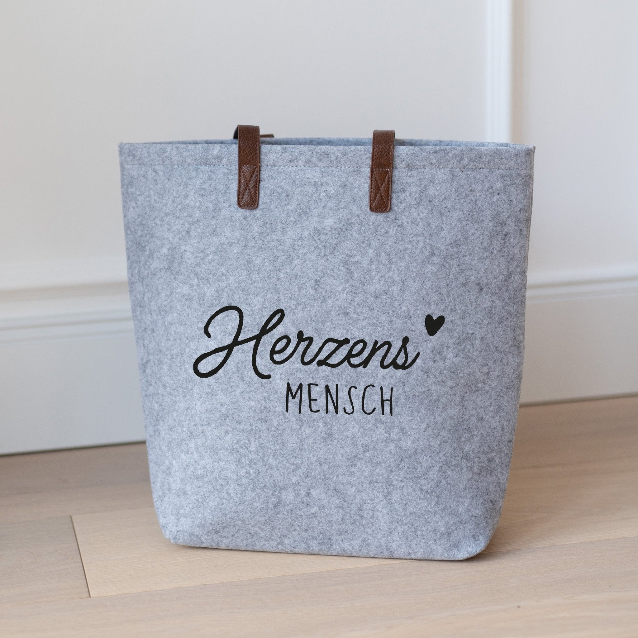 Filztasche GRAU | Herzensmensch