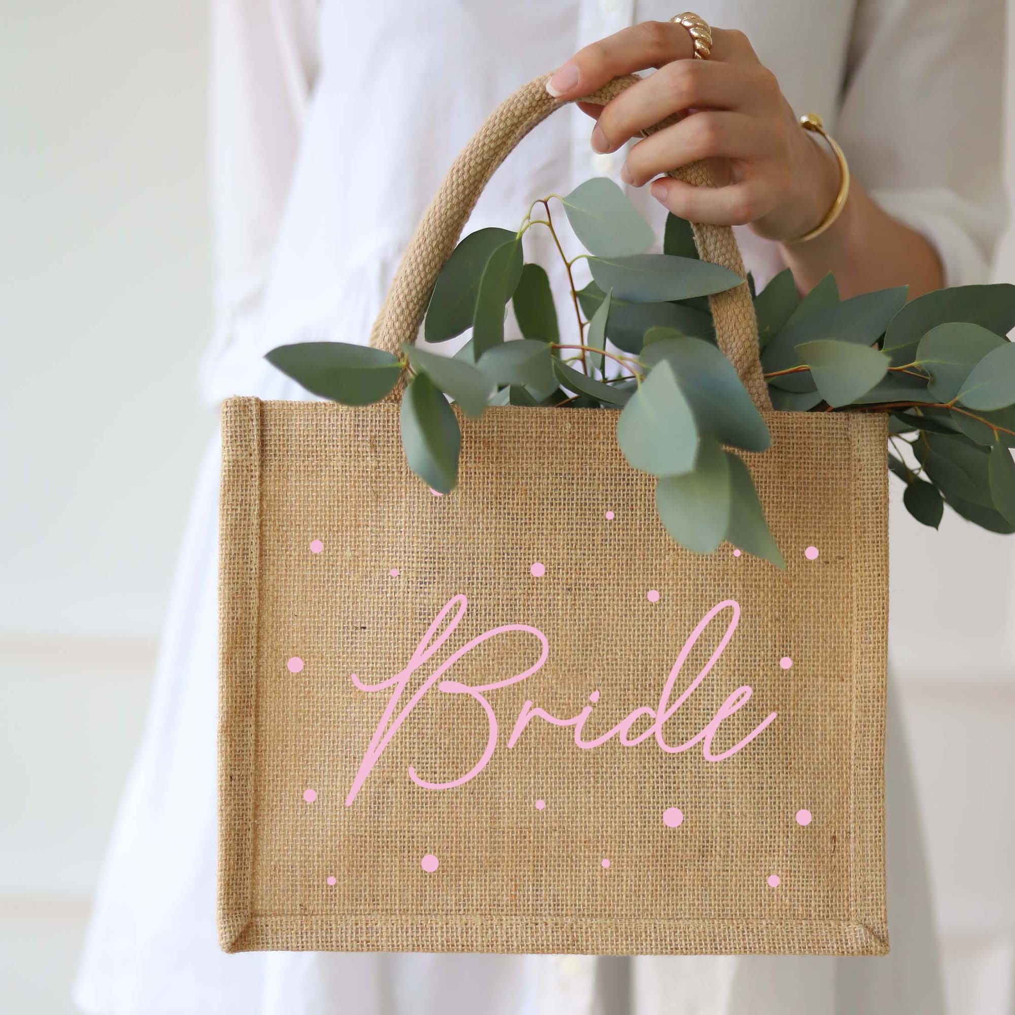 Geschenktasche Natur | JGA rosa