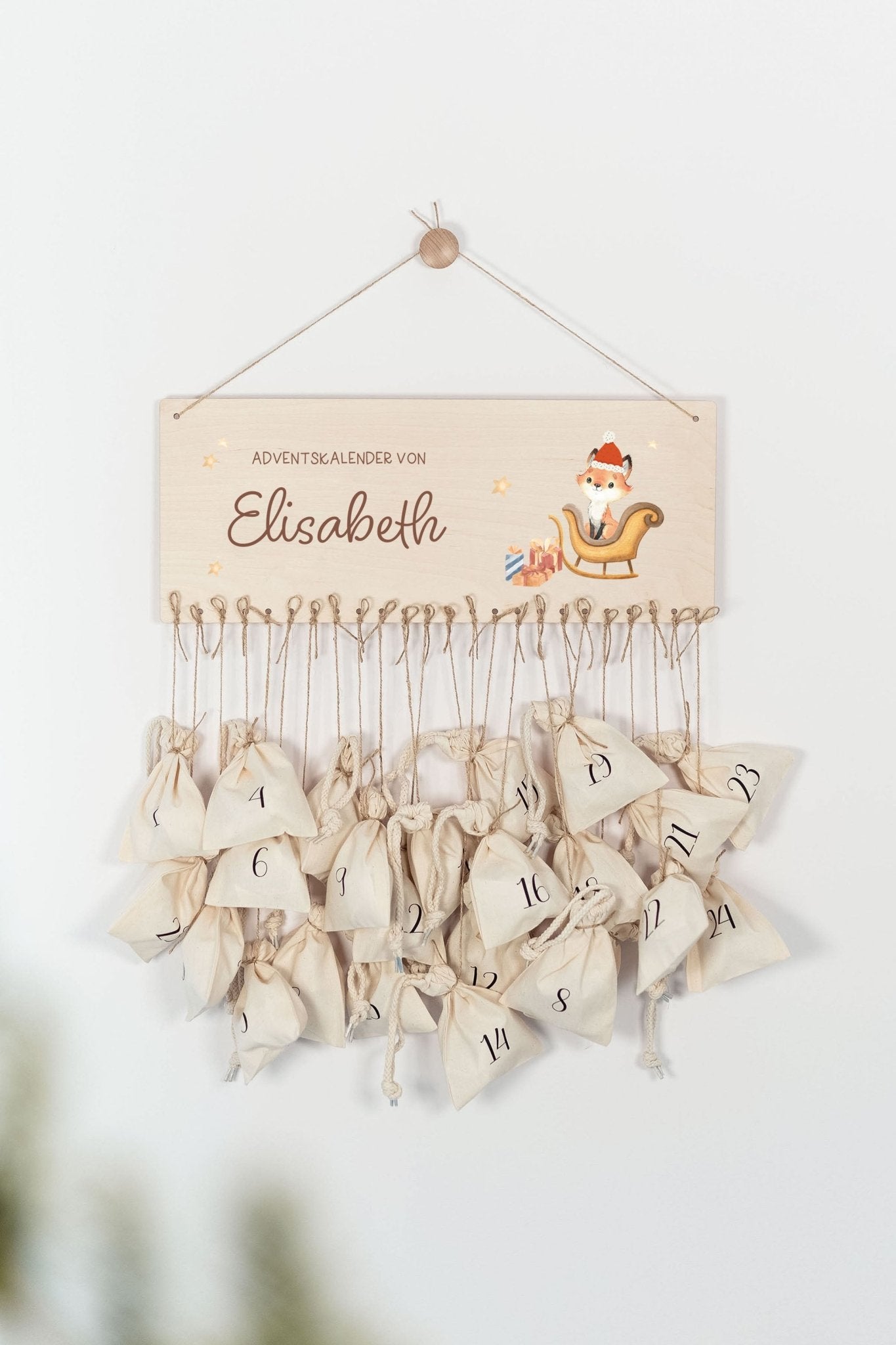 Personalisierter Adventskalender | Fuchs Schlitten