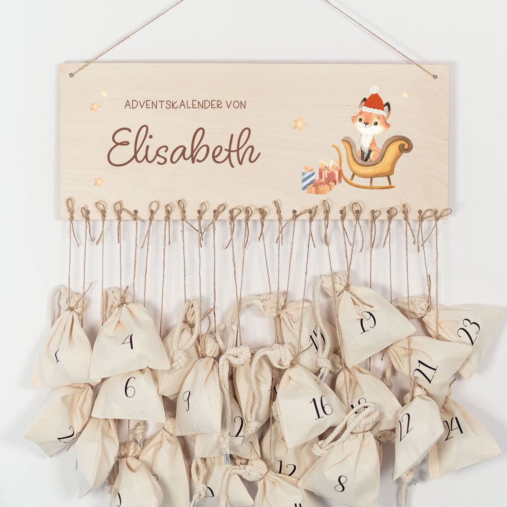Personalisierter Adventskalender | Fuchs Schlitten