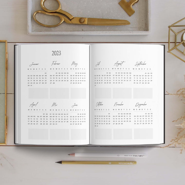 Kalender 2023 Tagesansicht | A5 Black