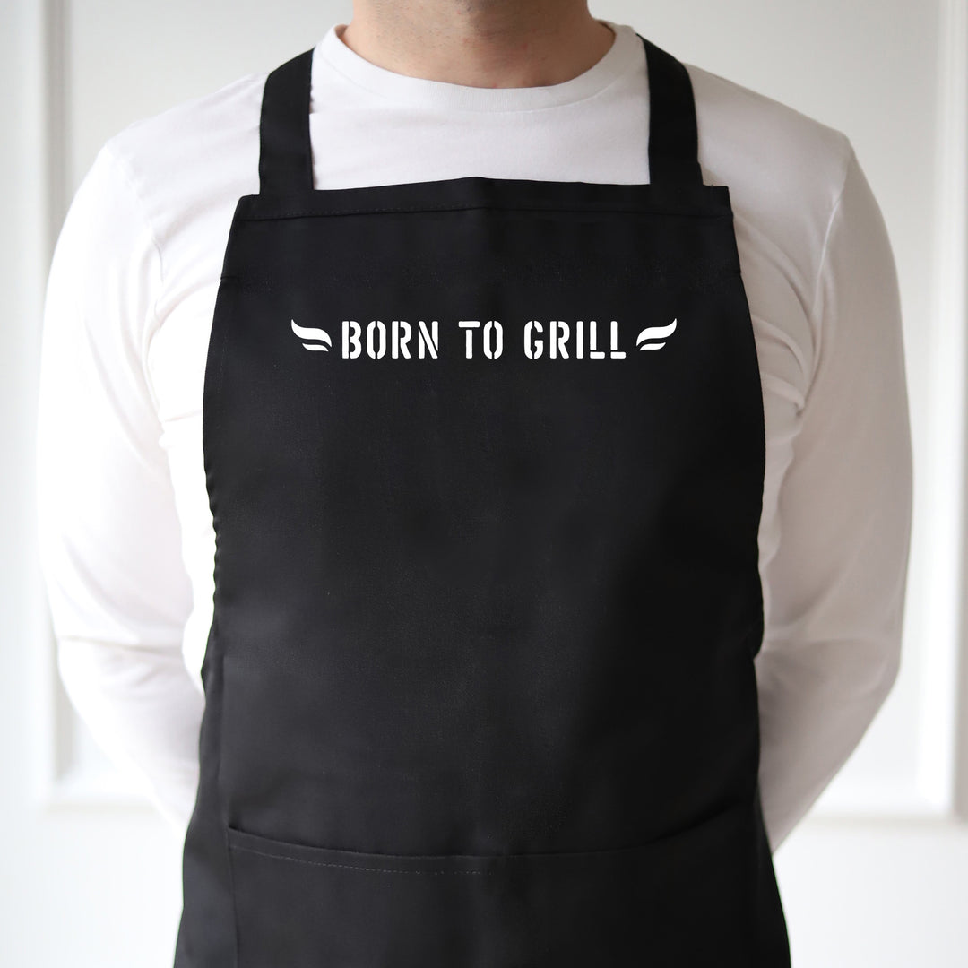 Küchenschürze SCHWARZ | Born to grill