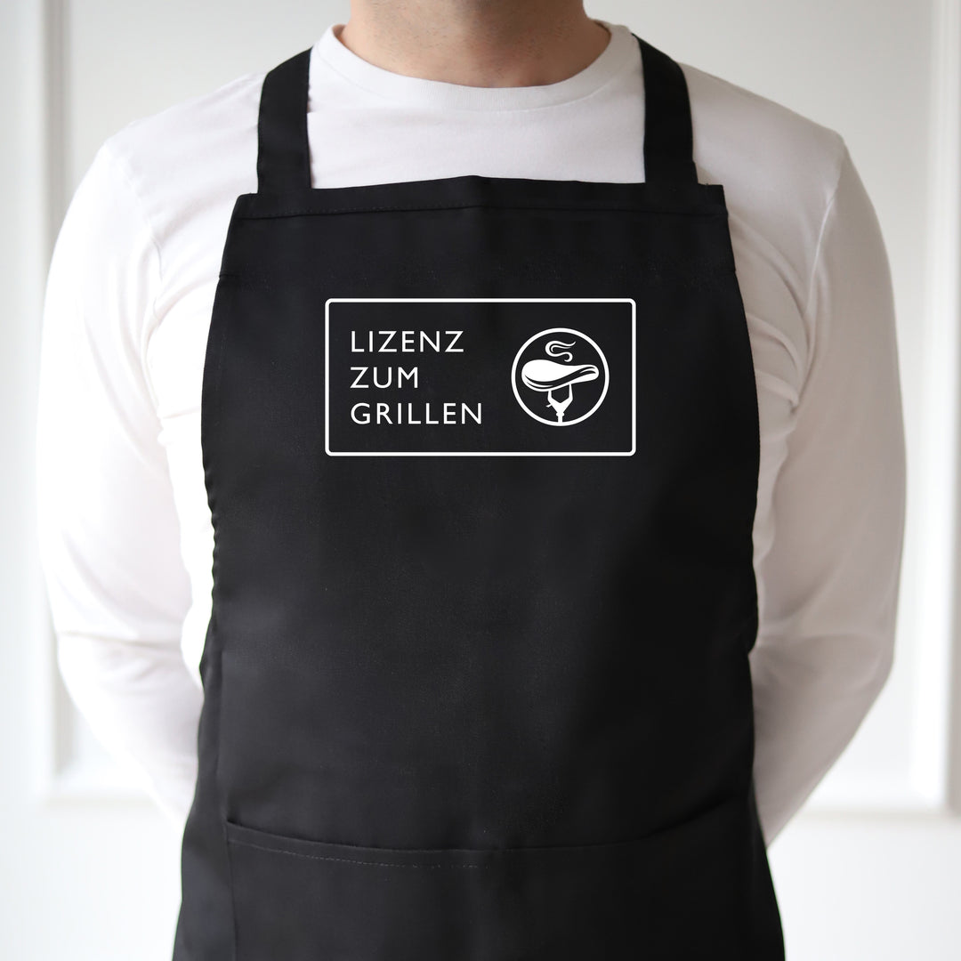 Küchenschürze SCHWARZ | Lizenz zum Grillen
