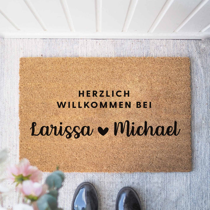 Personalisierte Kokos Fußmatte | Herzlich