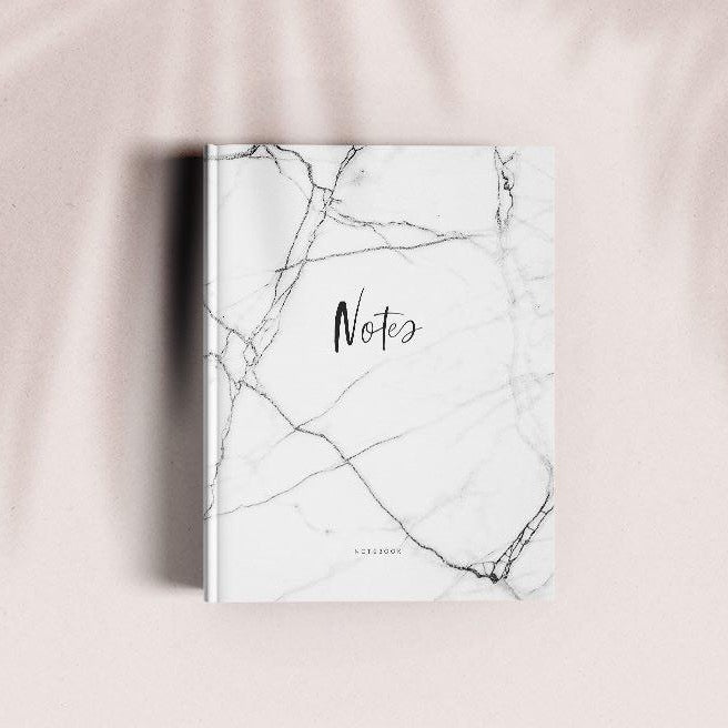 Notebook Dots - White Marble