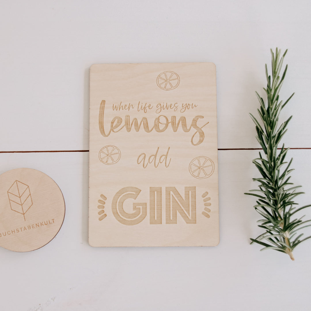 Holzkarte | Lemons & Gin