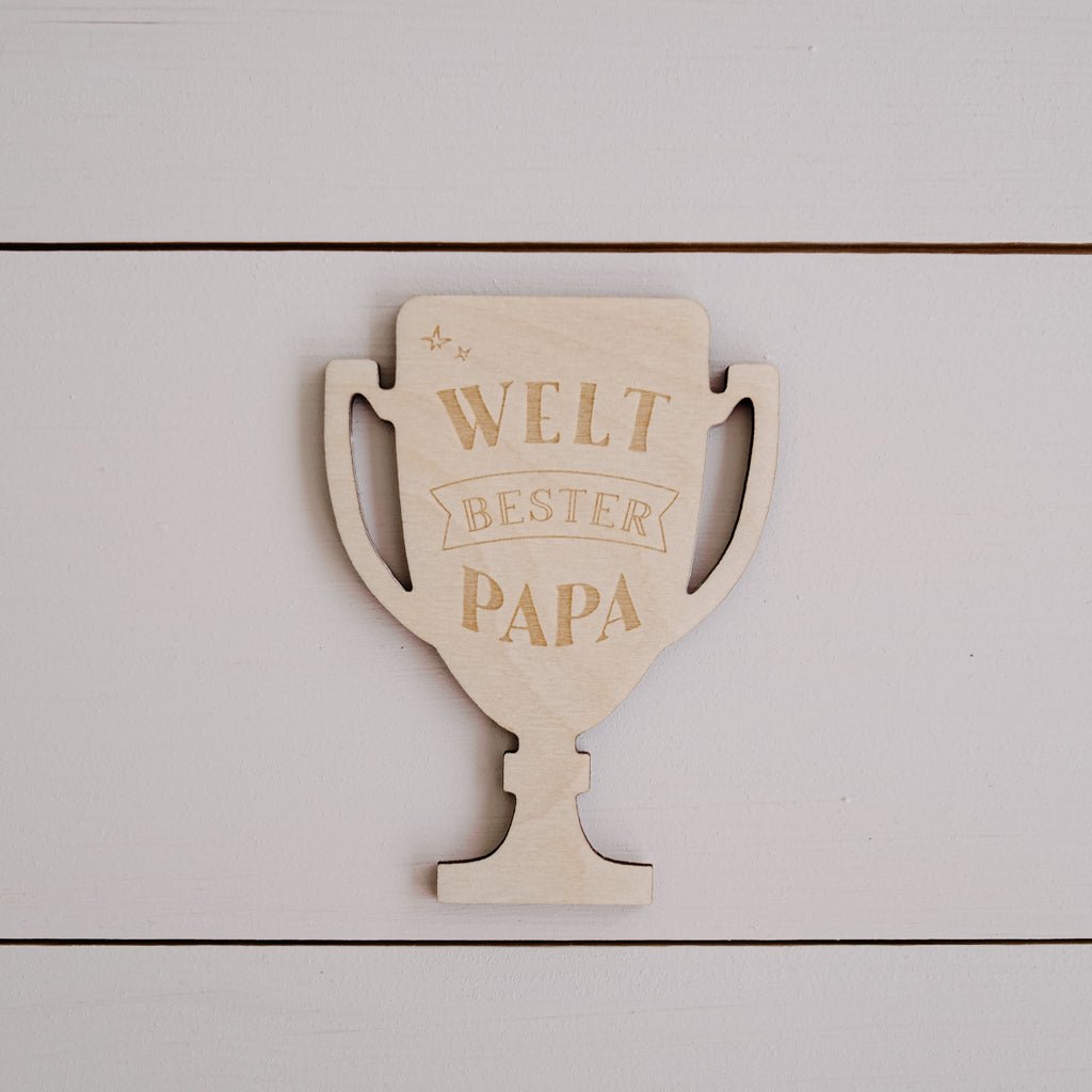 Holzkarte | Papa Mini-Trophäe