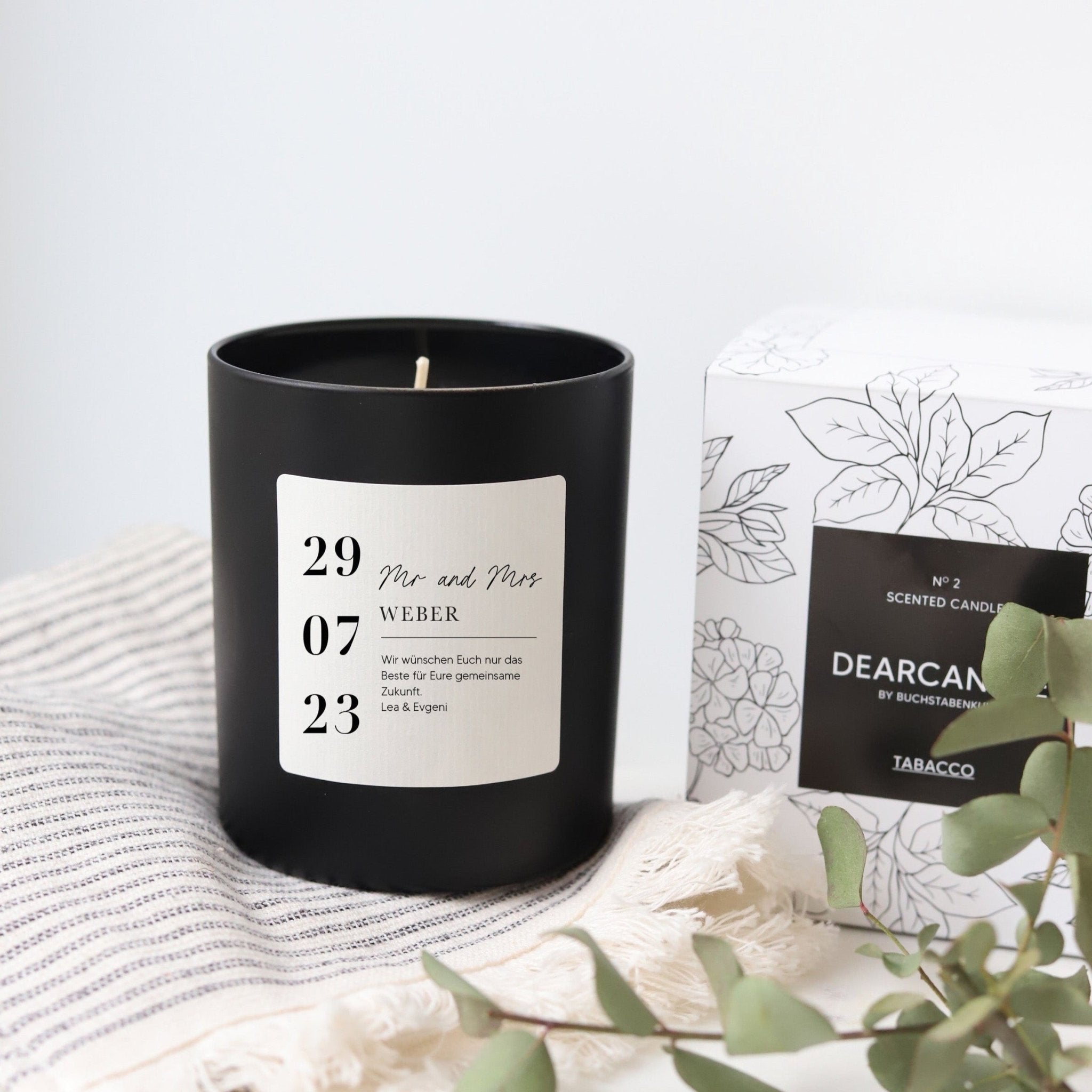 Personalisierte Duftkerze | Datum Mr. & Mrs.