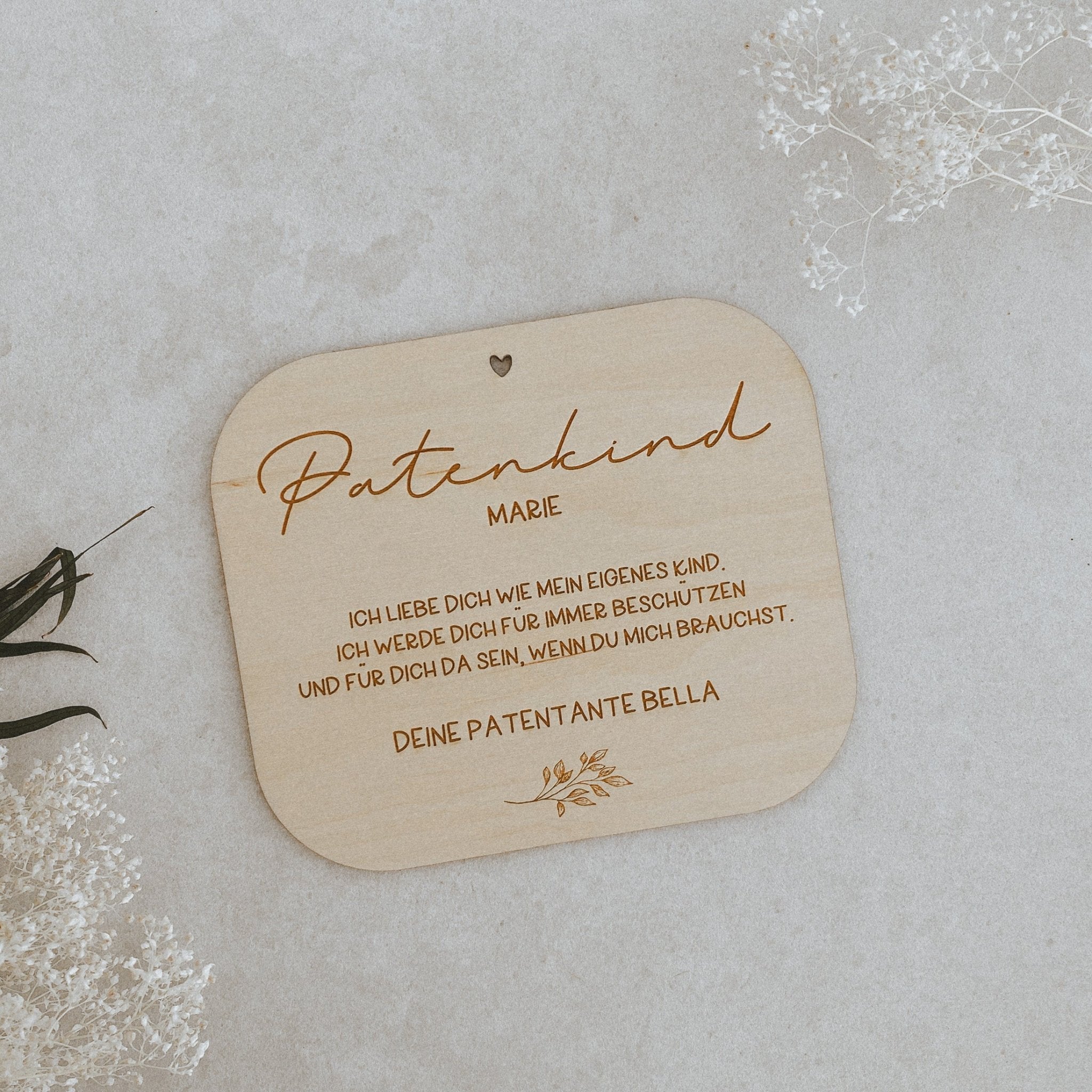 Personalisierte Holzkarte | Patenkind
