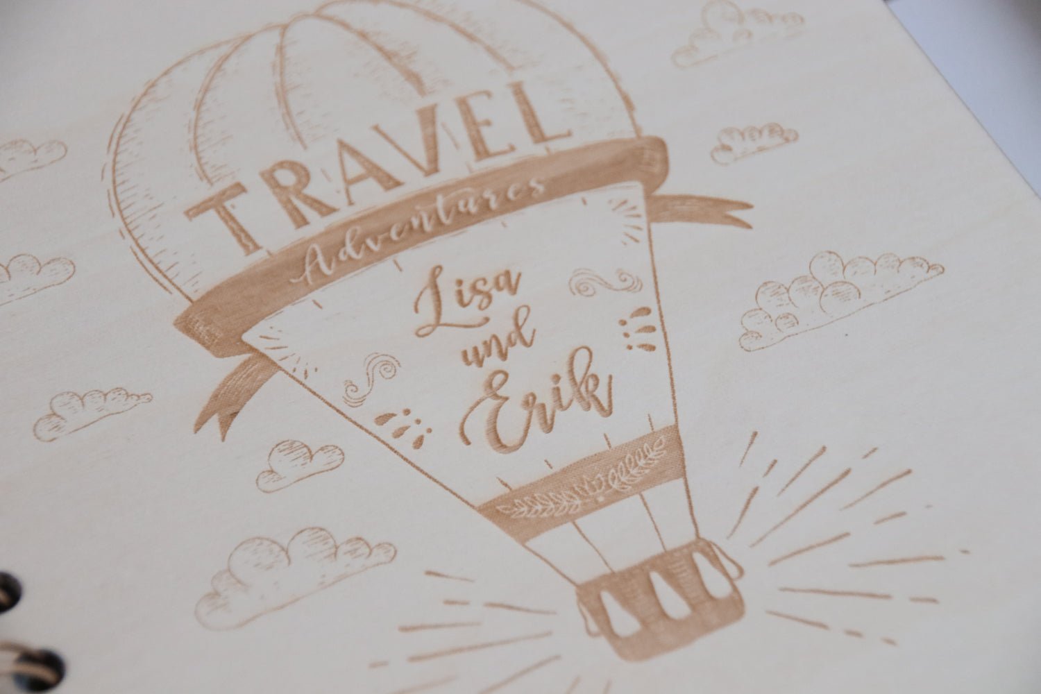 Personalisiertes Holzbuch Reiseplaner | Travel Adventures