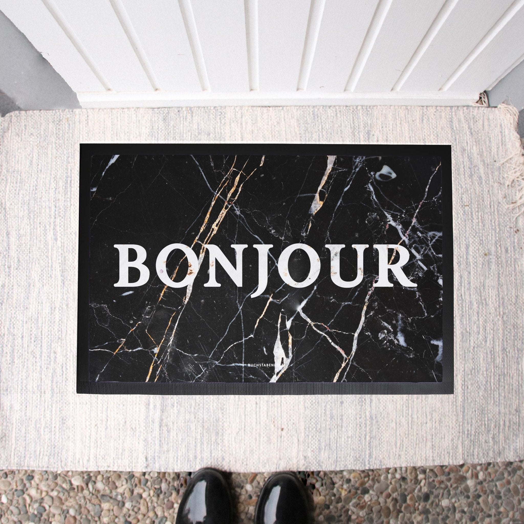 Stoff Fußmatte | Bonjour